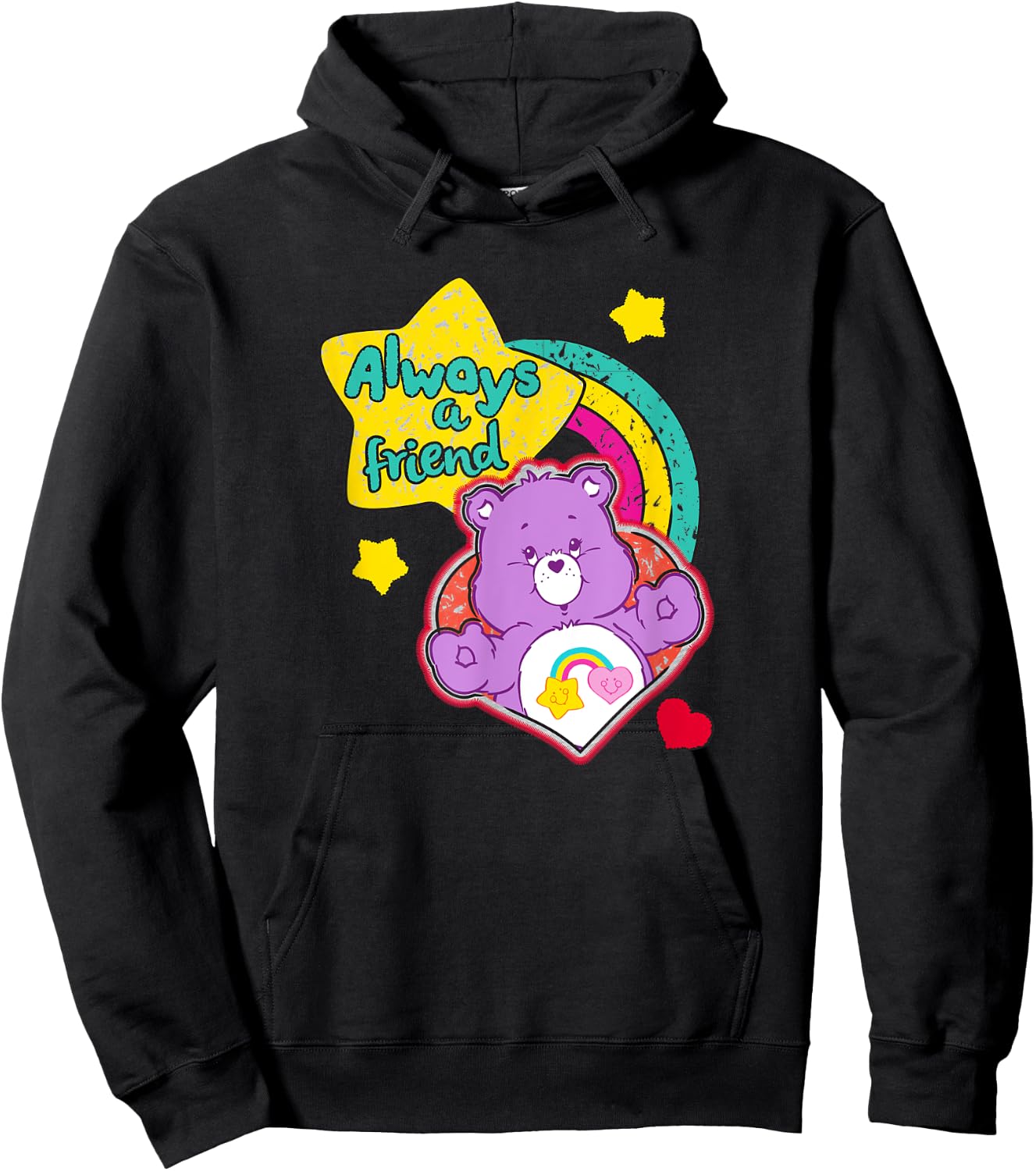 Care Bears Always a Friend Best Friend Bear Retro Cartoon Hoodie - Hoodie | Black