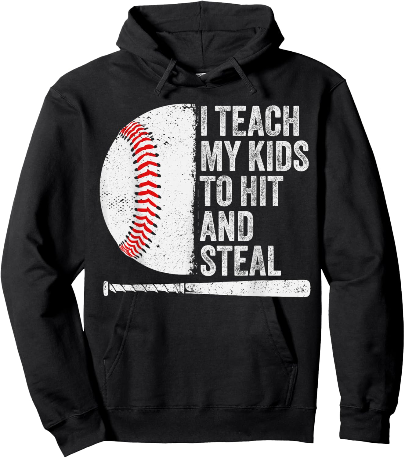 Funny Baseball Mom I Teach My Kids To Hit And Steal Hoodie - Hoodie | Black