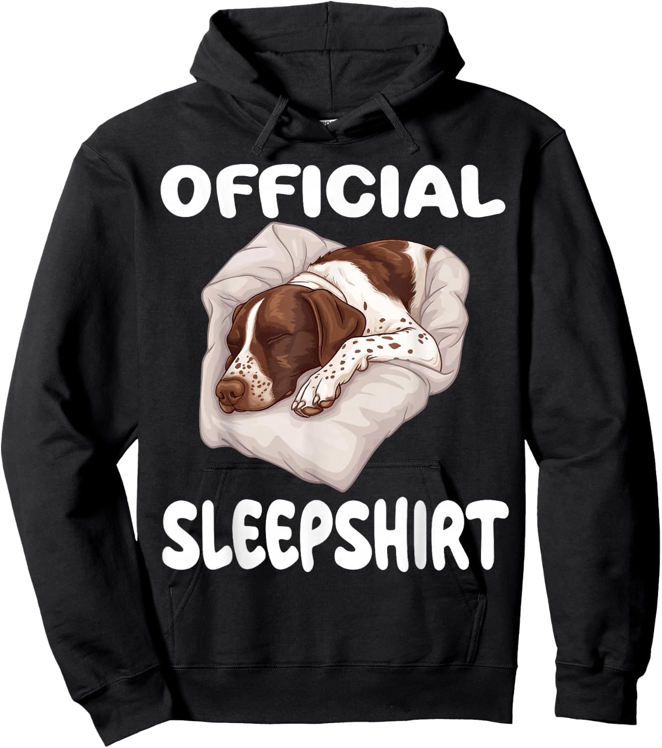 German Shorthaired Pointer Dog Official Sleepshirt Pajamas Hoodie - Hoodie | Black
