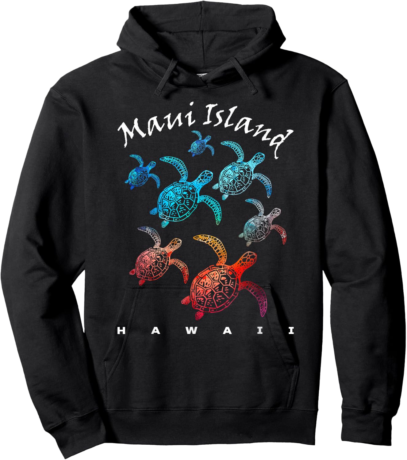 MAUI ISLAND HAWAII Beach Vacation Trip Vintage Sea Turtles Hoodie - Hoodie | Black