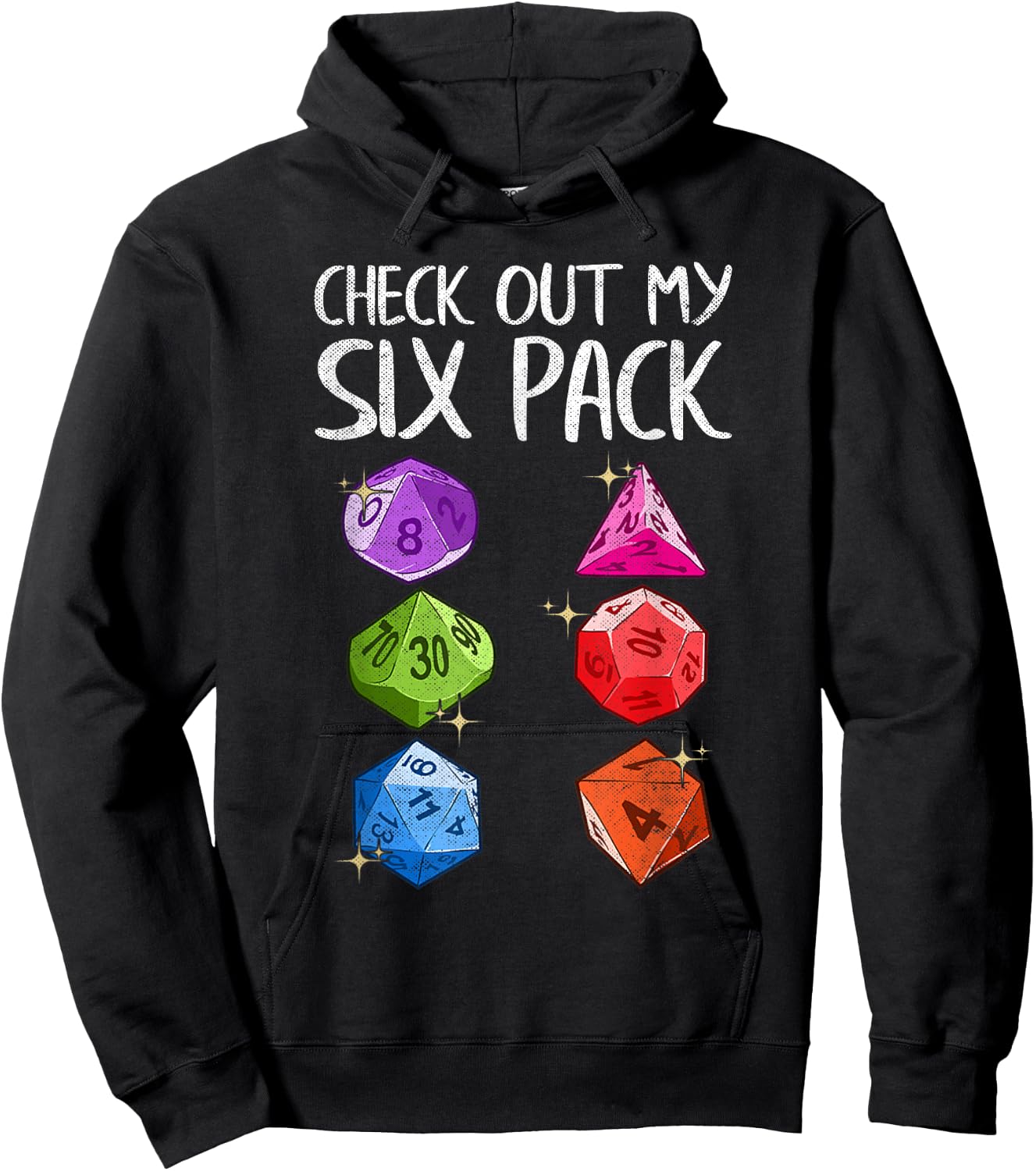Check Out My Six Pack Gaming Dice Joke Funny Gamer Nerd Gift Hoodie - Hoodie | Black