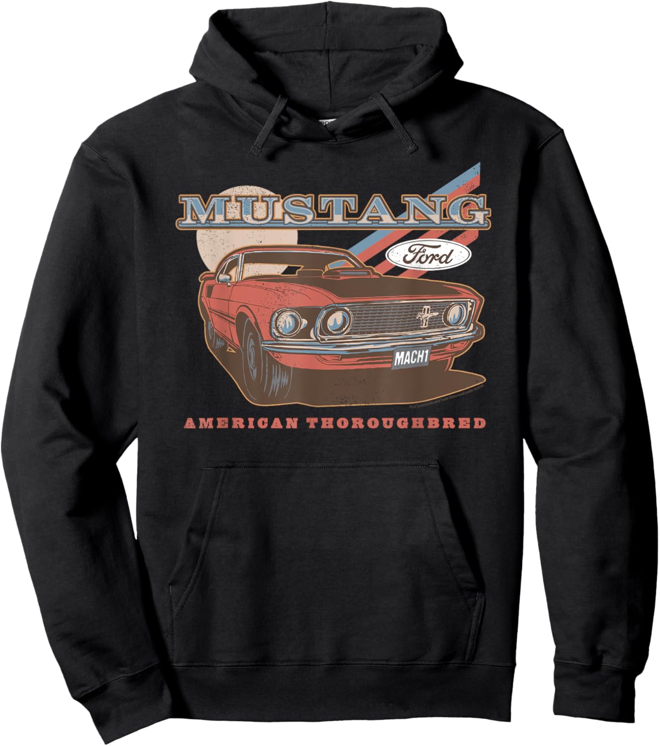 Ford - Red Mustang American Thoroughbred Hoodie - Hoodie | Black