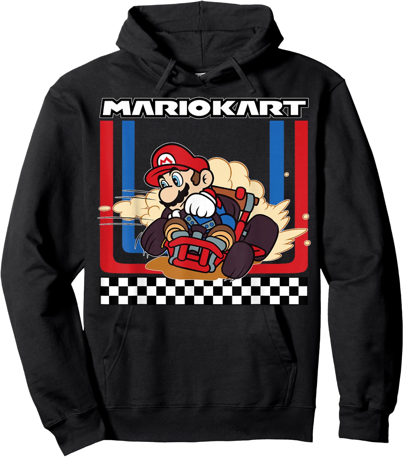 Mario Kart Racing Mario Wins The Gold Vintage Drifter Hoodie - Hoodie | Black