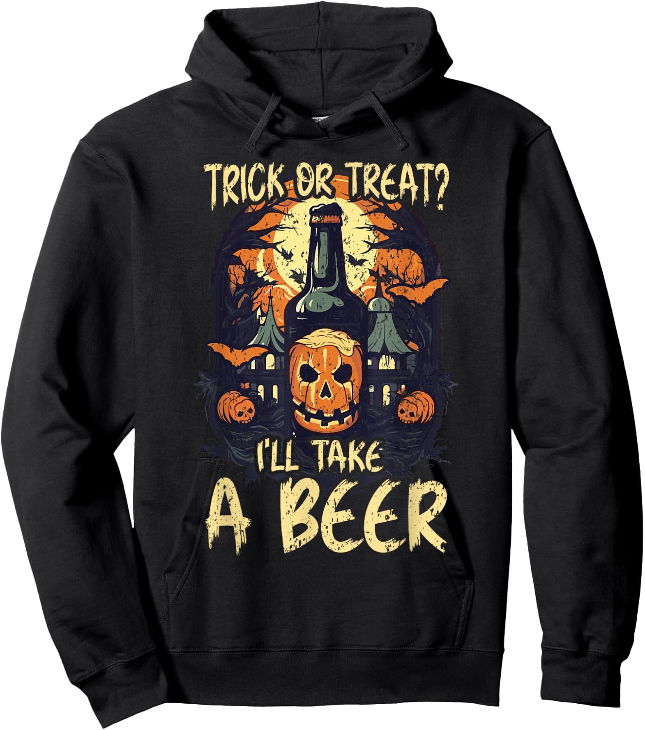 Halloween Beer Drinker Trick Or Treat Spooky Alcoholic Hoodie - Hoodie | Black