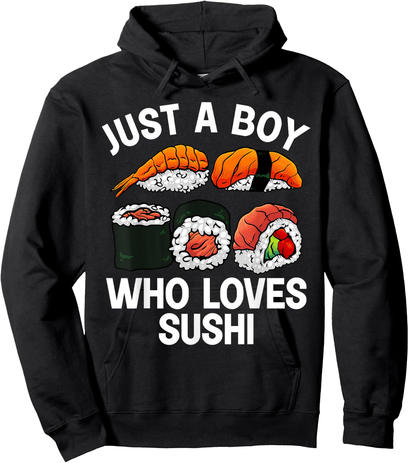 Cute Sushi Design Boys Japanese Sushi Roll Lover Hoodie - Hoodie | Black