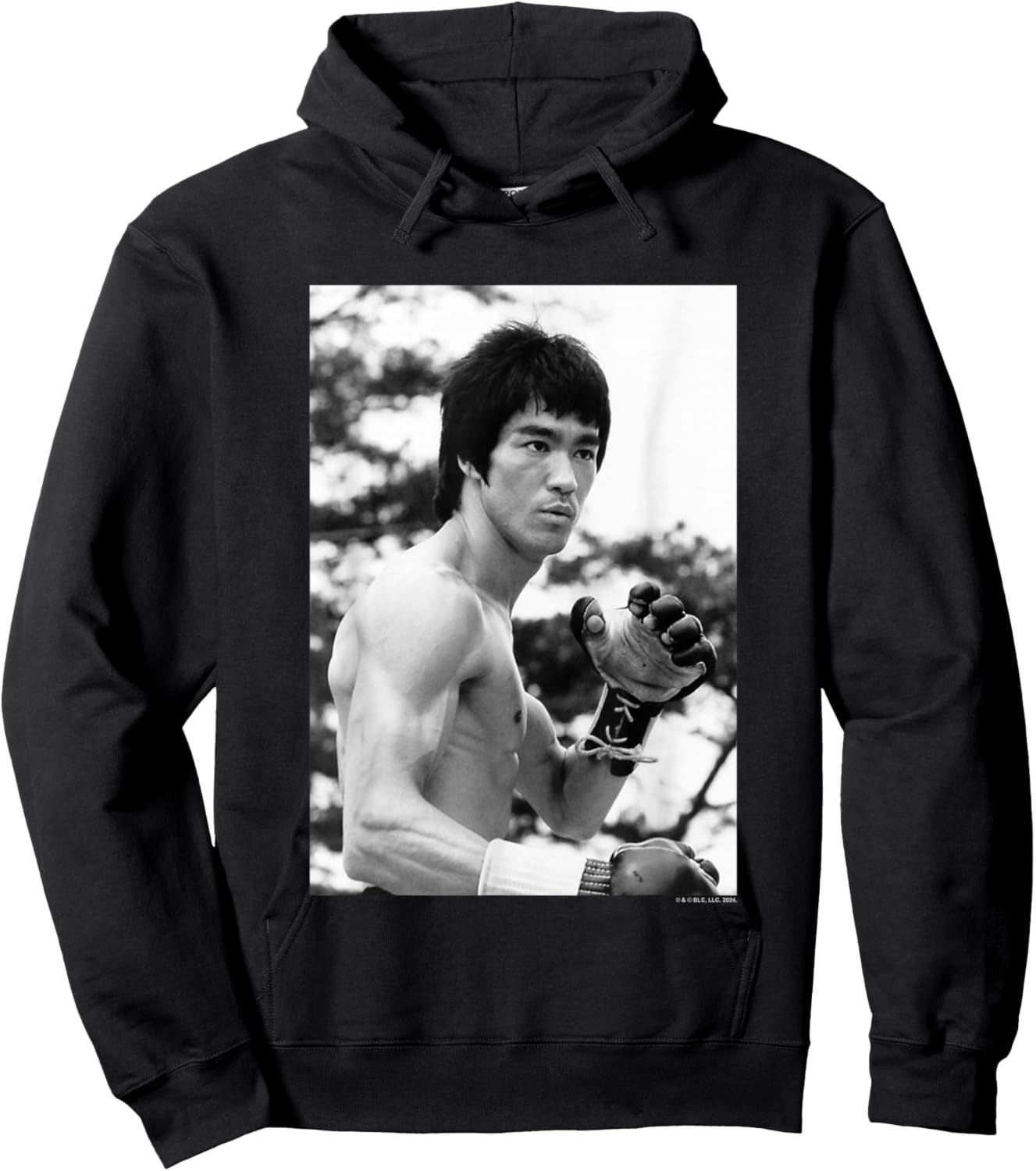 Bruce Lee On Guard Black & White Vintage Poster Hoodie - Hoodie | Black