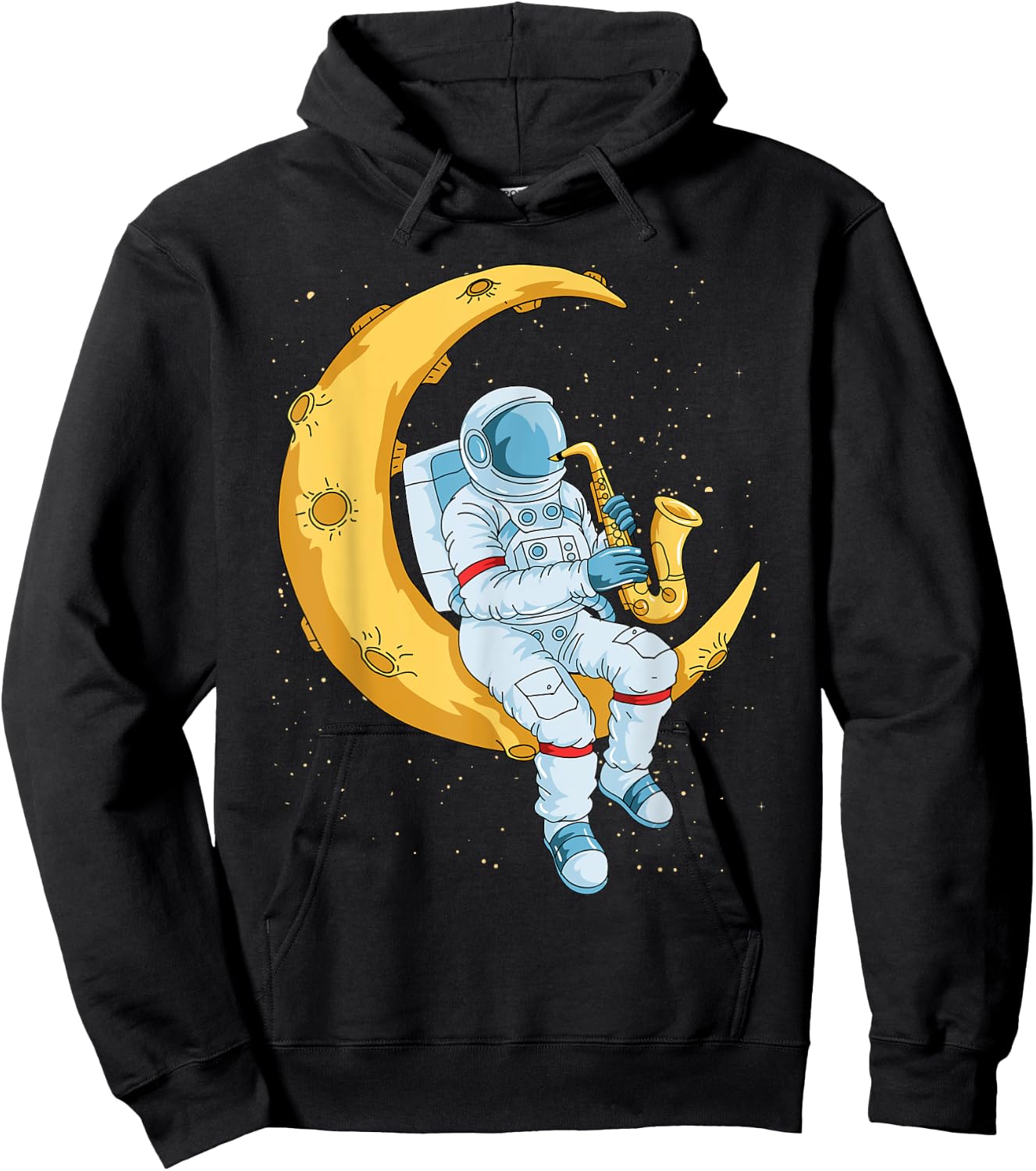 Saxophone Player Astronaut Saxophonist Moon Jazz Musician Hoodie - Hoodie | Black