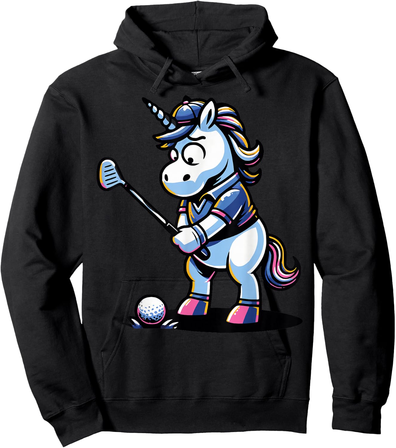 Golfer Unicorn Golfing Unicorns Unicorn Golf Hoodie - Hoodie | Black