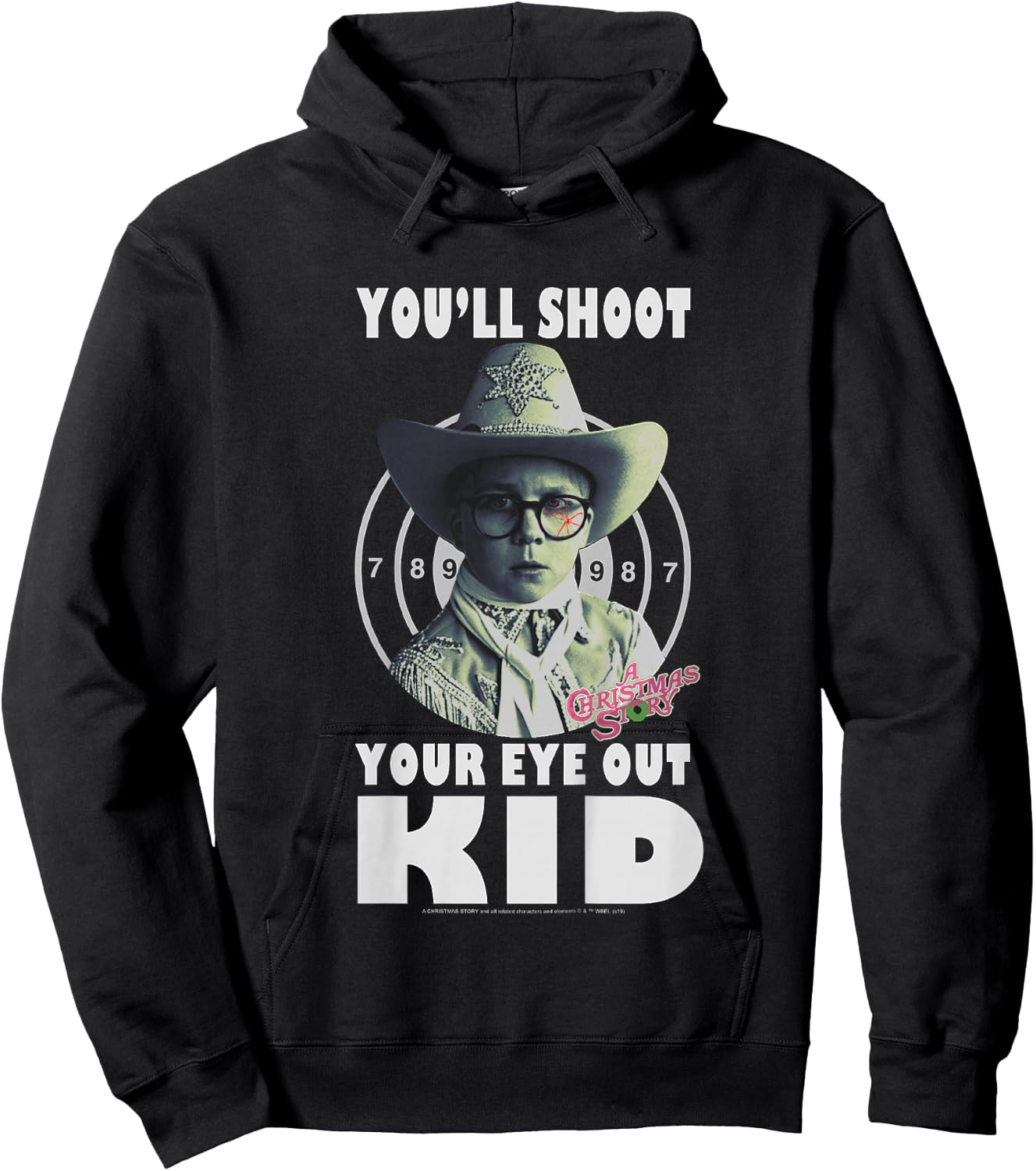 Kids A Christmas Story Ralphie You'll Shoot Your Eye Out Kid Hoodie - Hoodie | Black
