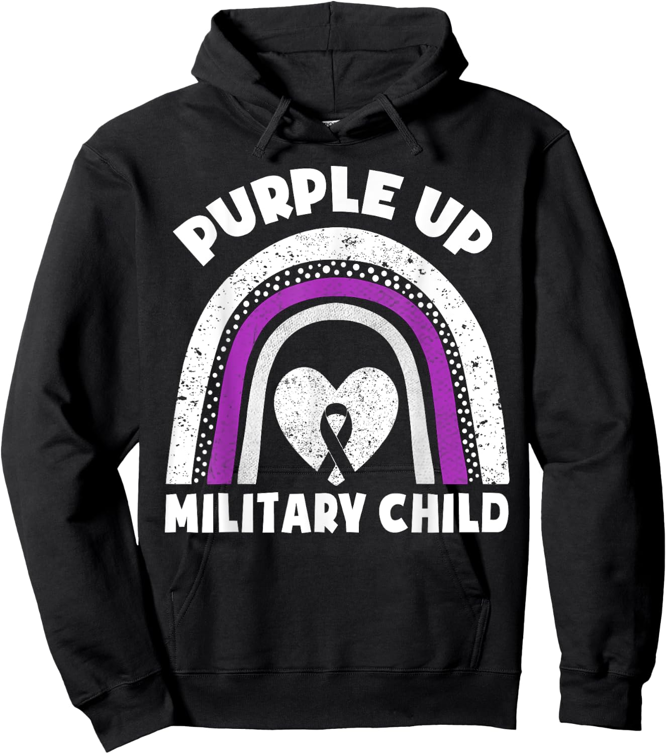 Purple Up For Military Kids Month Of The Military Child Cute Hoodie - Hoodie | Black