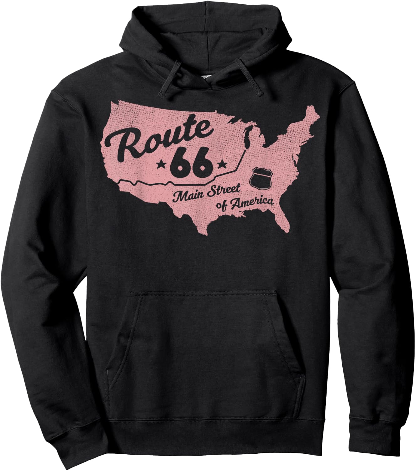 USA Apparel Route 66 Main Street of America Hoodie - Hoodie | Black