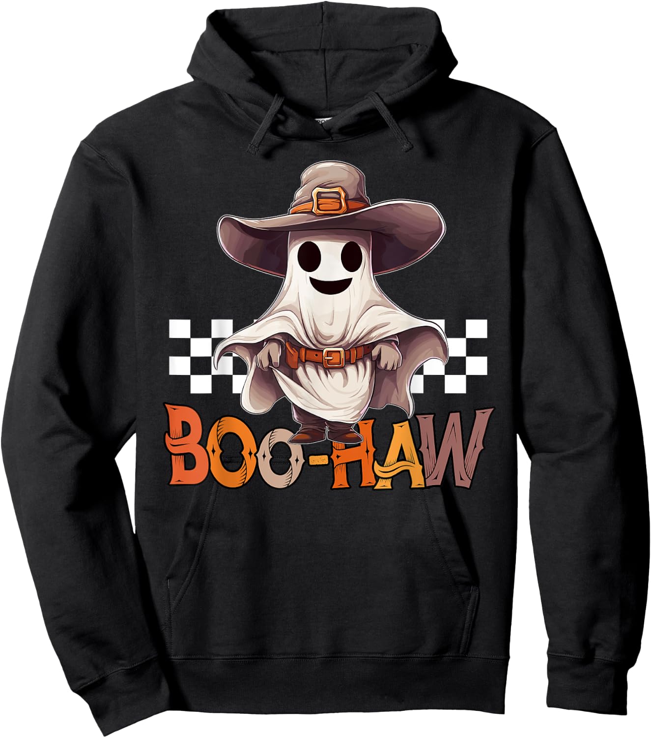 BOO-HAW Cowboy Ghost Country Western Halloween Men Women Hoodie - Hoodie | Black