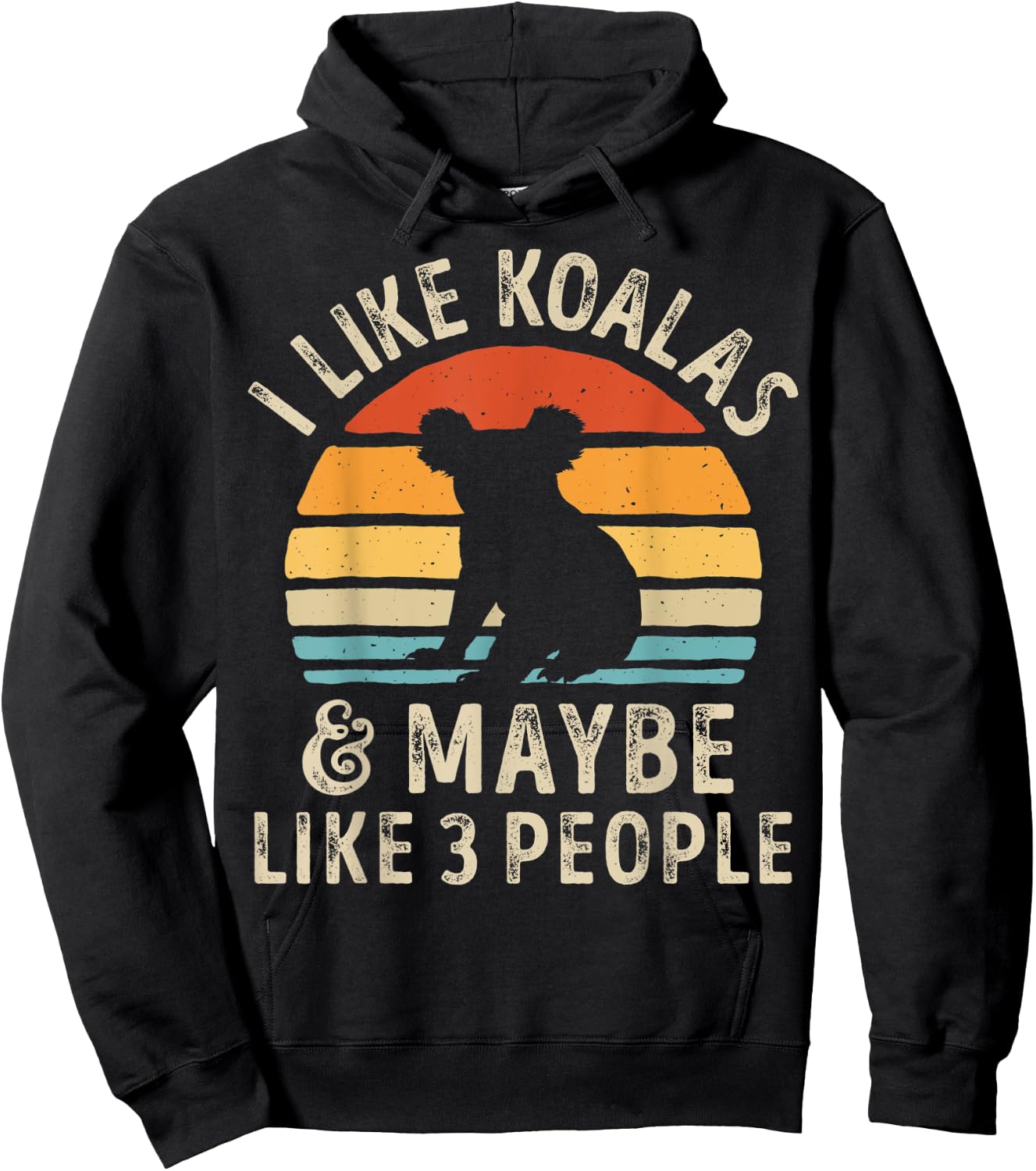 I Like Koalas and Maybe 3 People Koala Lover Retro Vintage Hoodie - Hoodie | Black