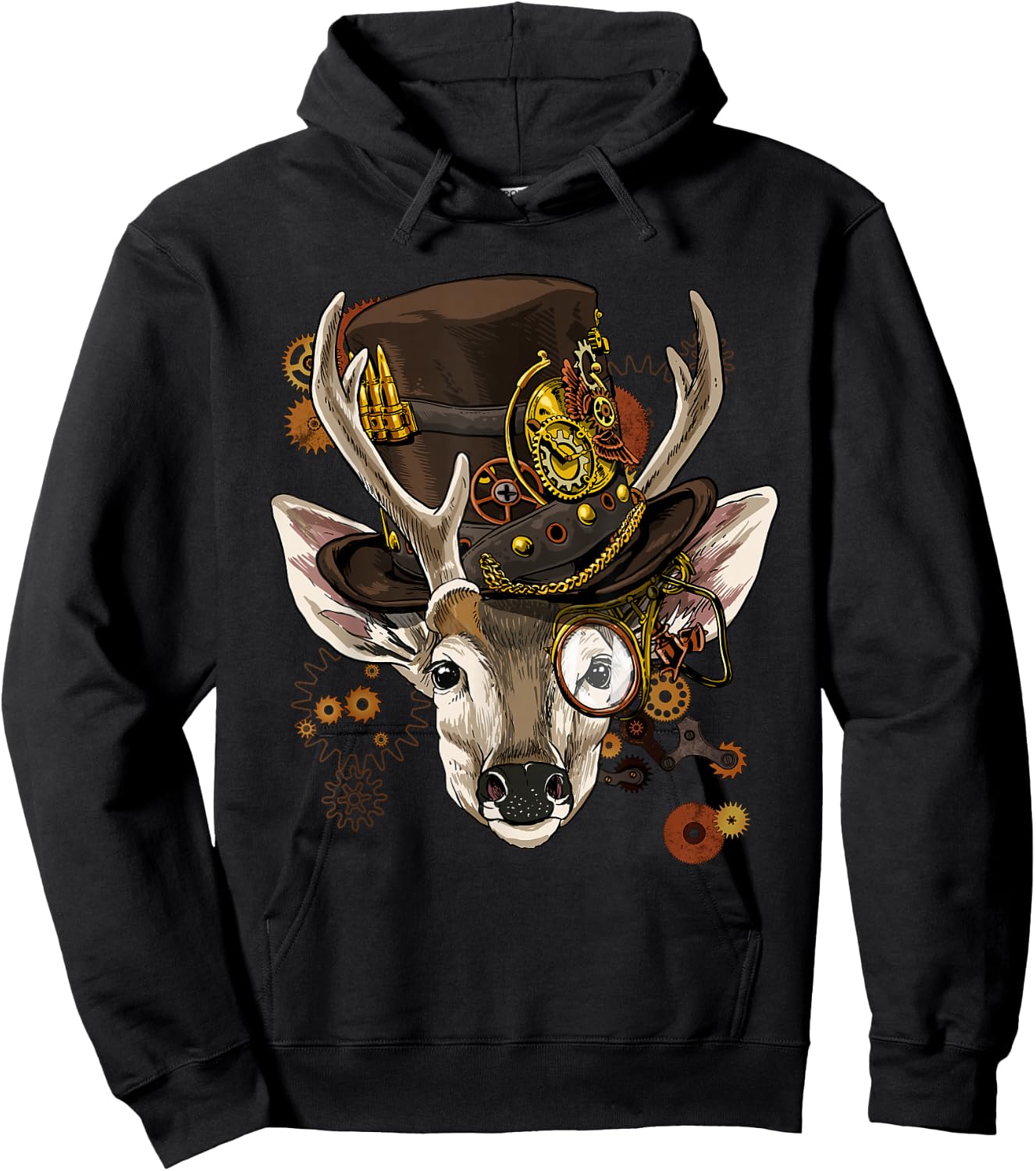 Steampunk Deer Steampunk Deer Animal Lovers Hoodie - Hoodie | Black