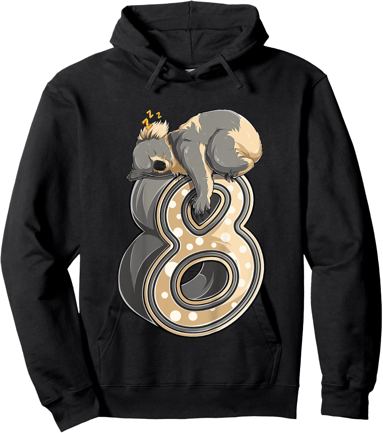 Kids 8 Year Old Koala 8th Birthday Party Animal Koala Lover Hoodie - Hoodie | Black