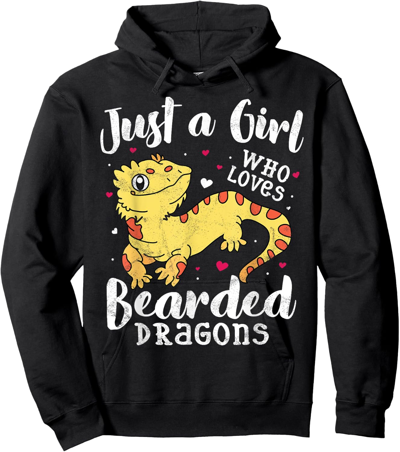Just a girl, the bearded dragon women's children's mum Hoodie - Hoodie | Black