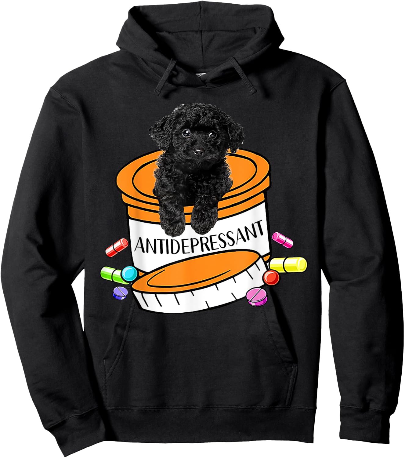 Basset Hound antidepressant Hoodie - Hoodie | Black