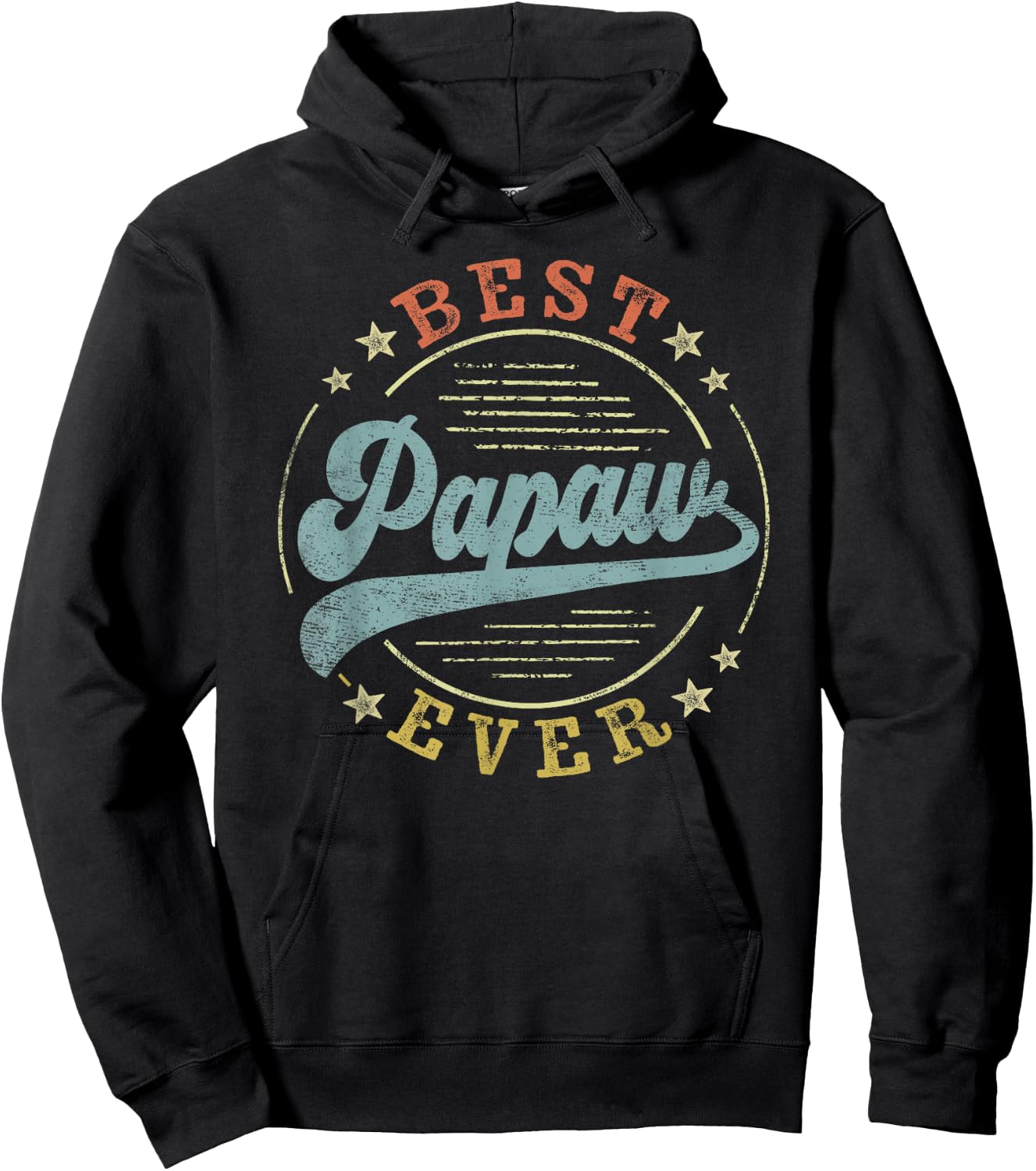Best Papaw Ever Father's Day Papaw Gifts Vintage Emblem Hoodie - Hoodie | Black