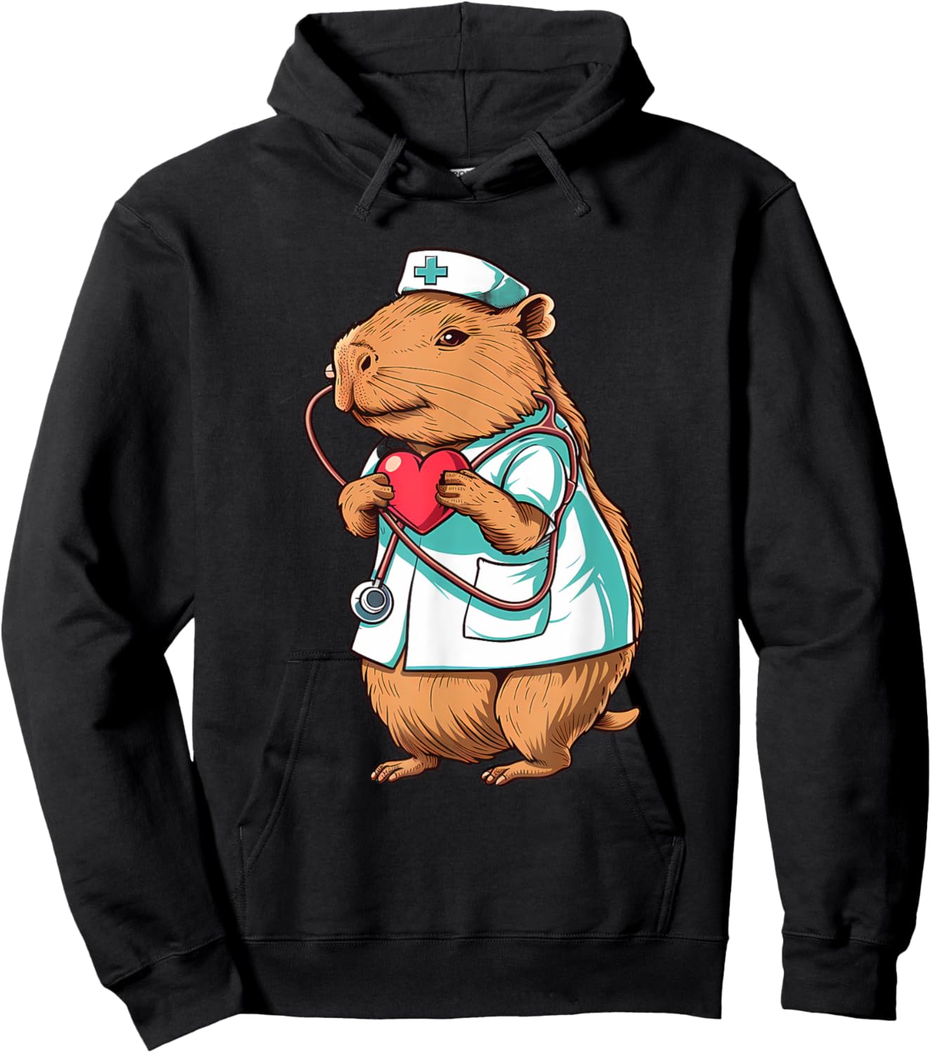 Doctor Capybara Lover Capybara Nurse Healthcare Nursing Hoodie - Hoodie | Black