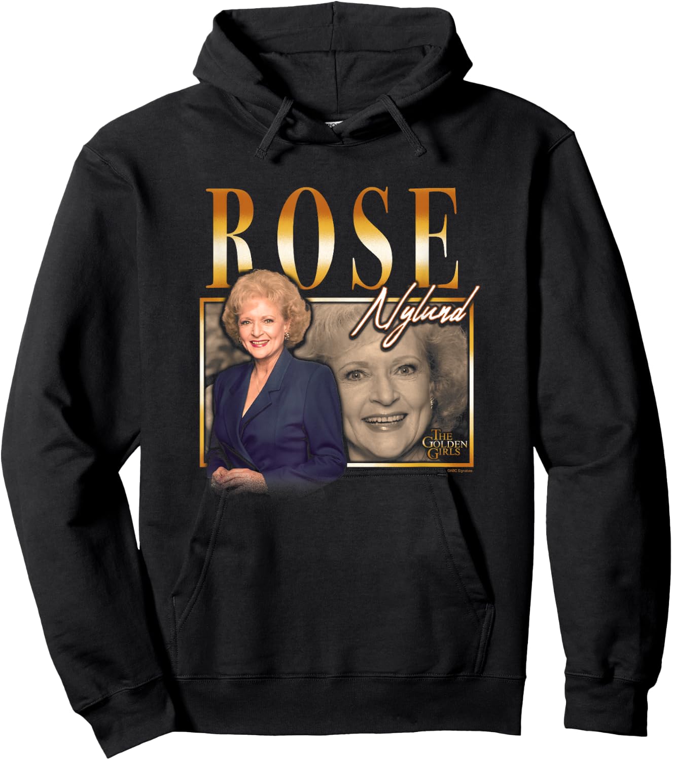 The Golden Girls Iconic Rose Nylund 90s Retro Big Portrait Hoodie - Hoodie | Black