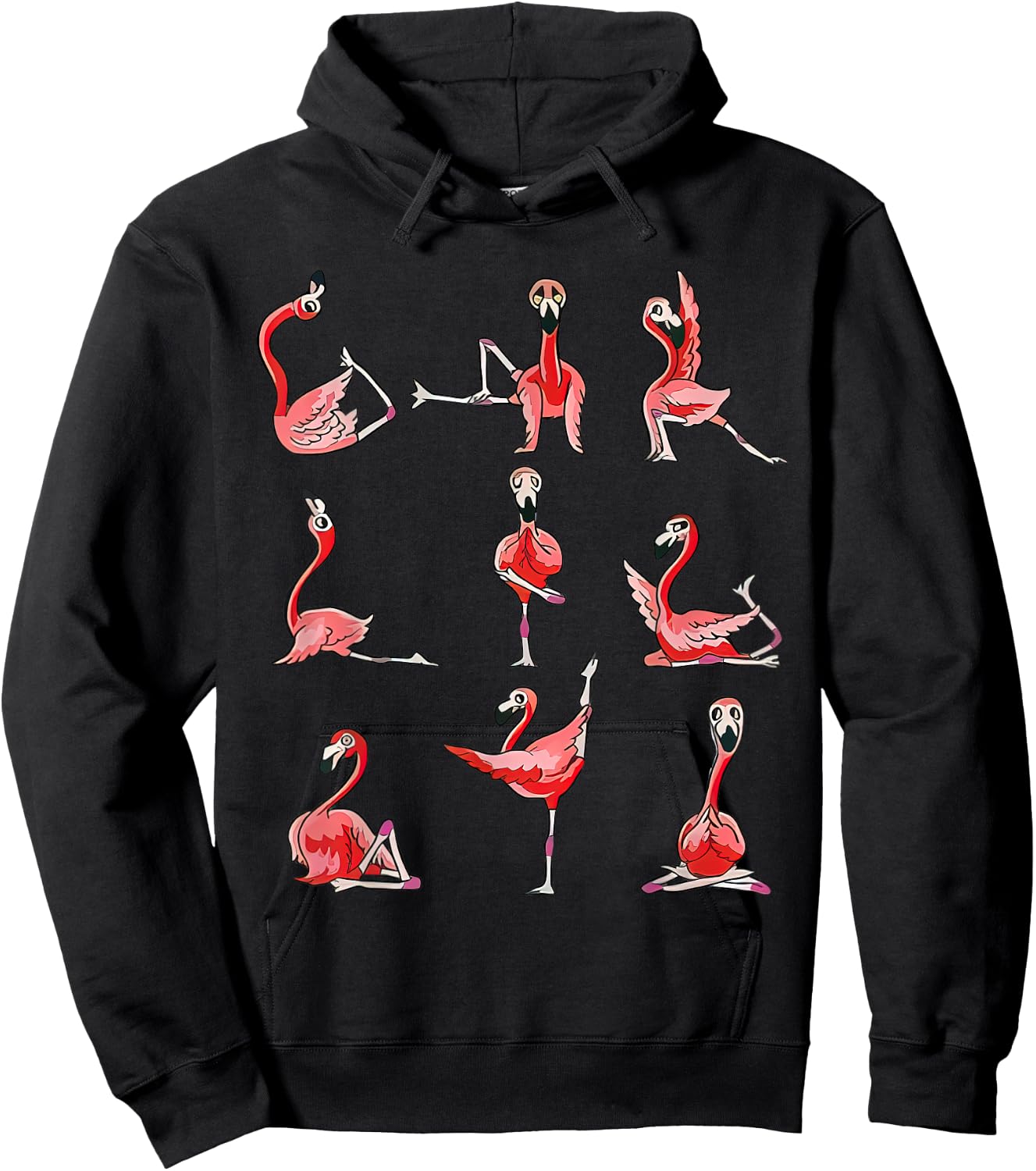 Women Flamingo Do Yoga Pose Meditation Men Women Hoodie - Hoodie | Black
