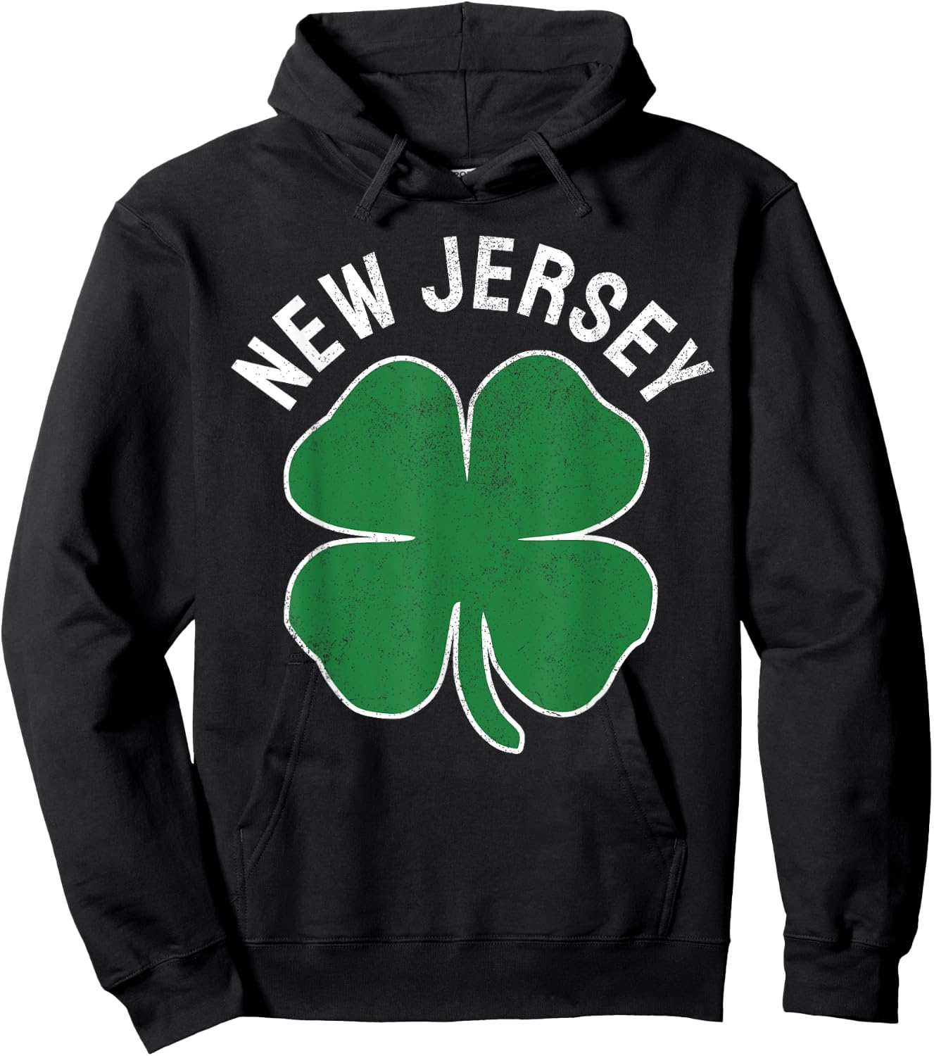 St. Patrick's Day Shamrock New Jersey Irish Green Clover Hoodie - Hoodie | Black