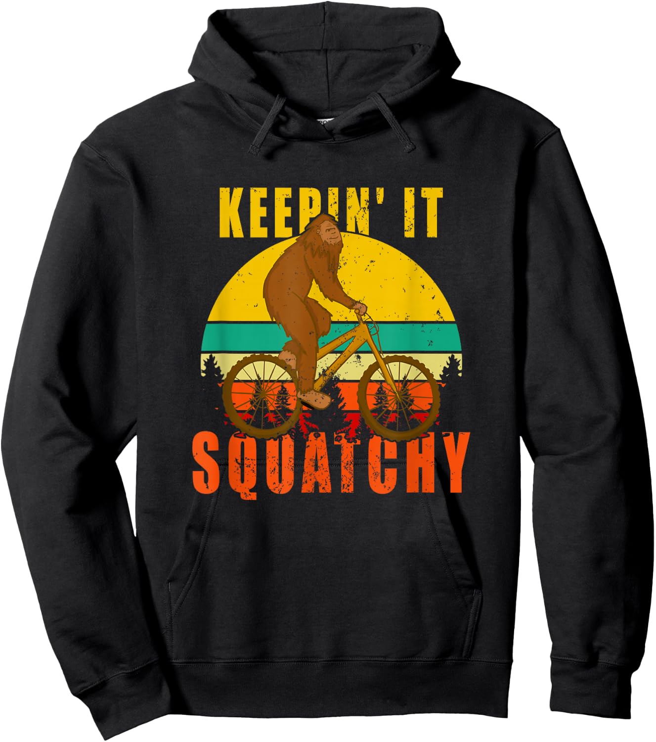 Keepin' It Squatchy Bigfoot Bike Riding Hoodie - Hoodie | Black