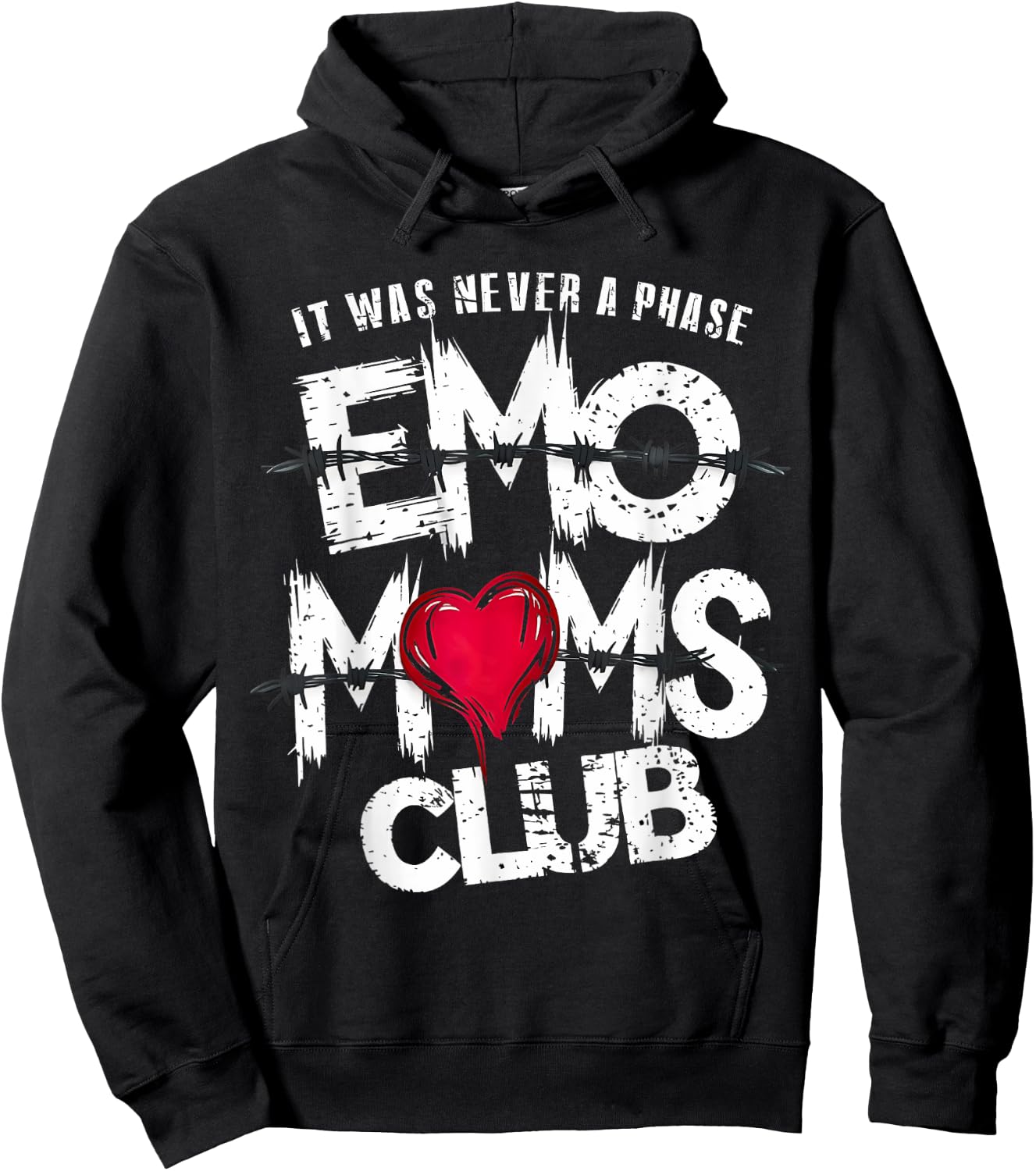 It Was Never A Phase Emo Moms Club Funny Hoodie - Hoodie | Black