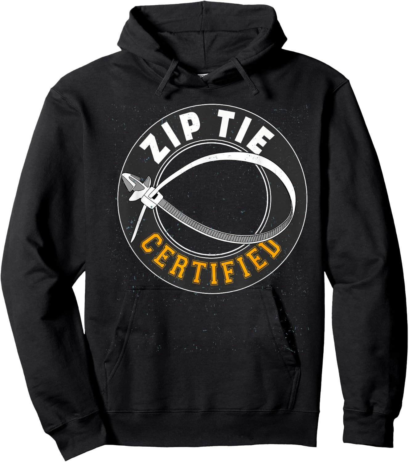 Zip Tie Certified Technician Fixing Man Funny Mechanic Hoodie - Hoodie | Black