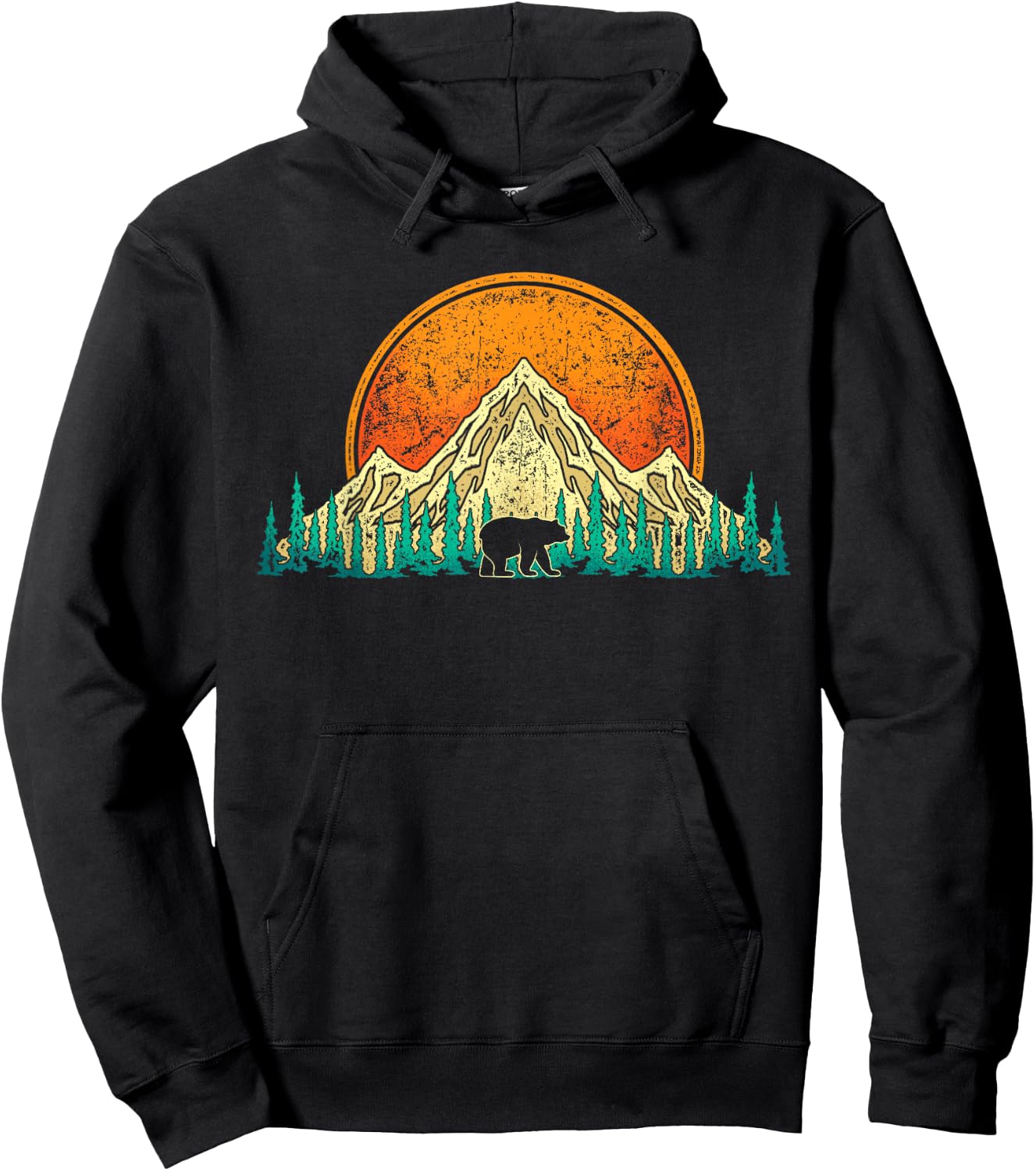 Hiking Mountains Nature Trees Outdoor Hiker Wildlife Forest Hoodie - Hoodie | Black