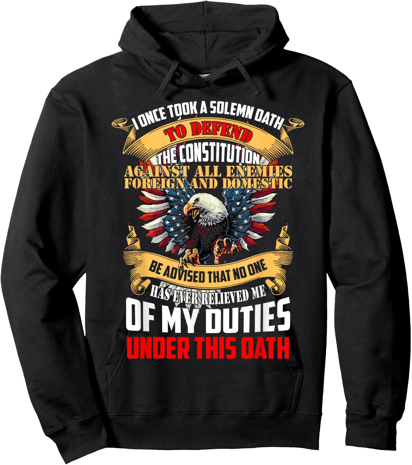 A Solemn Oath To Defend The Constitution - Veteran Gift Hoodie - Hoodie | Black