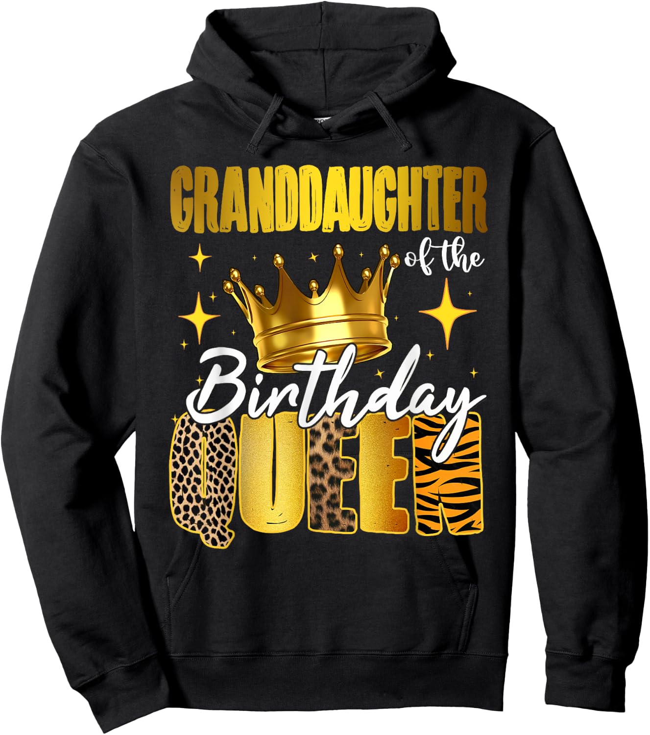 Granddaughter Of The Birthday Queen Women Bday Party Gift Hoodie - Hoodie | Black