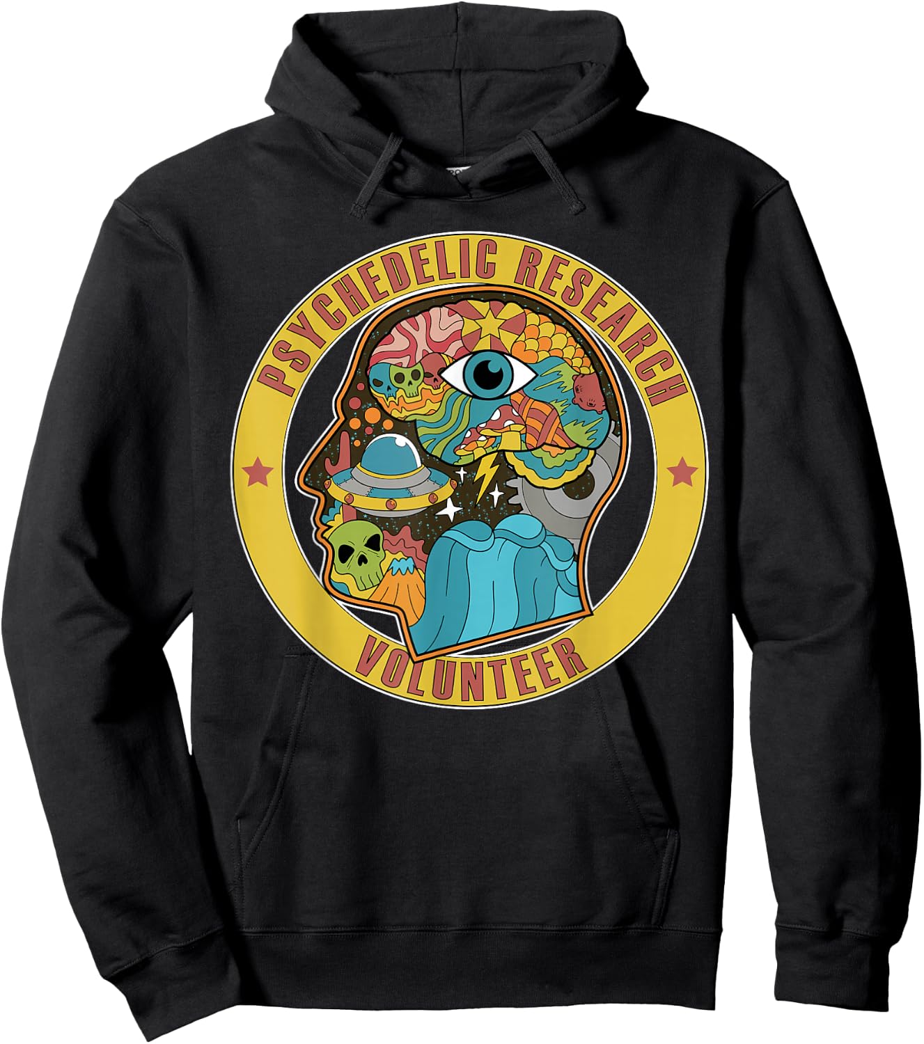 Psychedelic Research Volunteer UFO Aliens Paranormal LSD Hoodie - Hoodie | Black