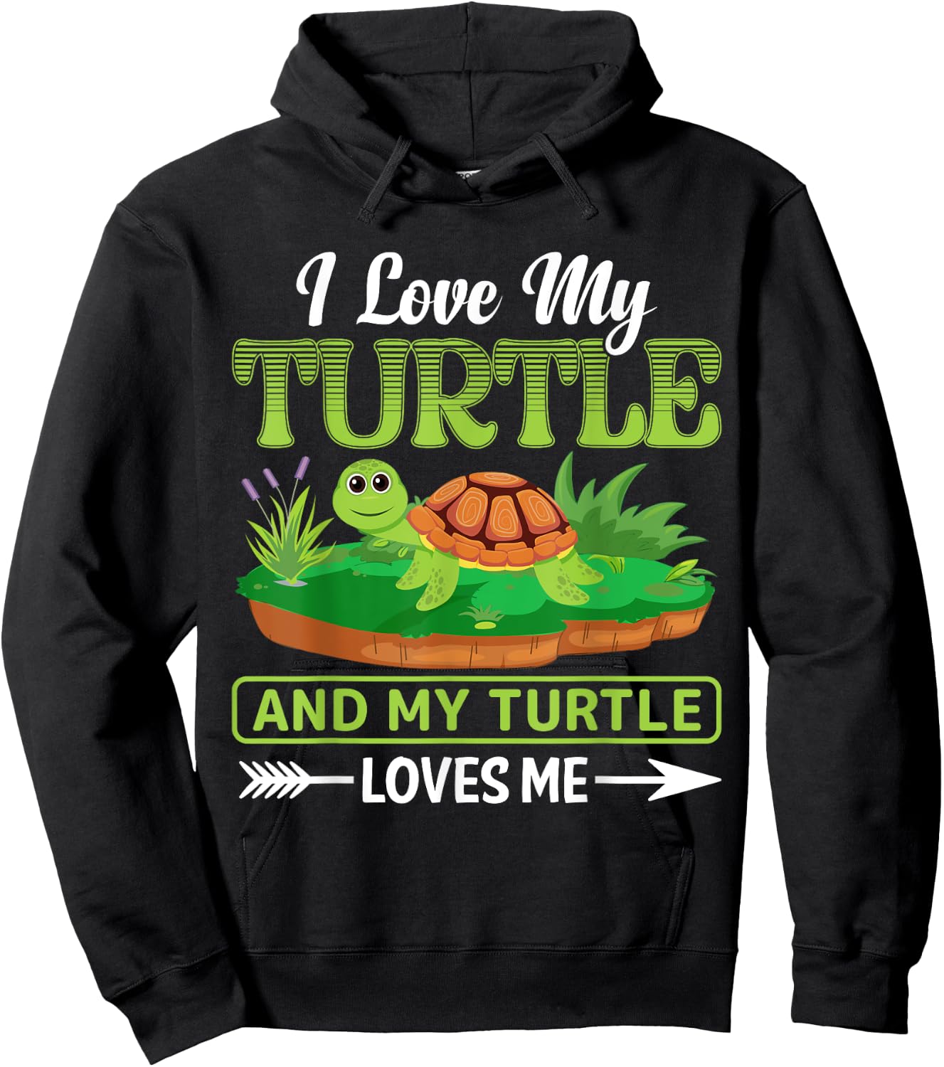 I Love My Turtle And My Turtle Loves Me | Tortoise Hoodie - Hoodie | Black
