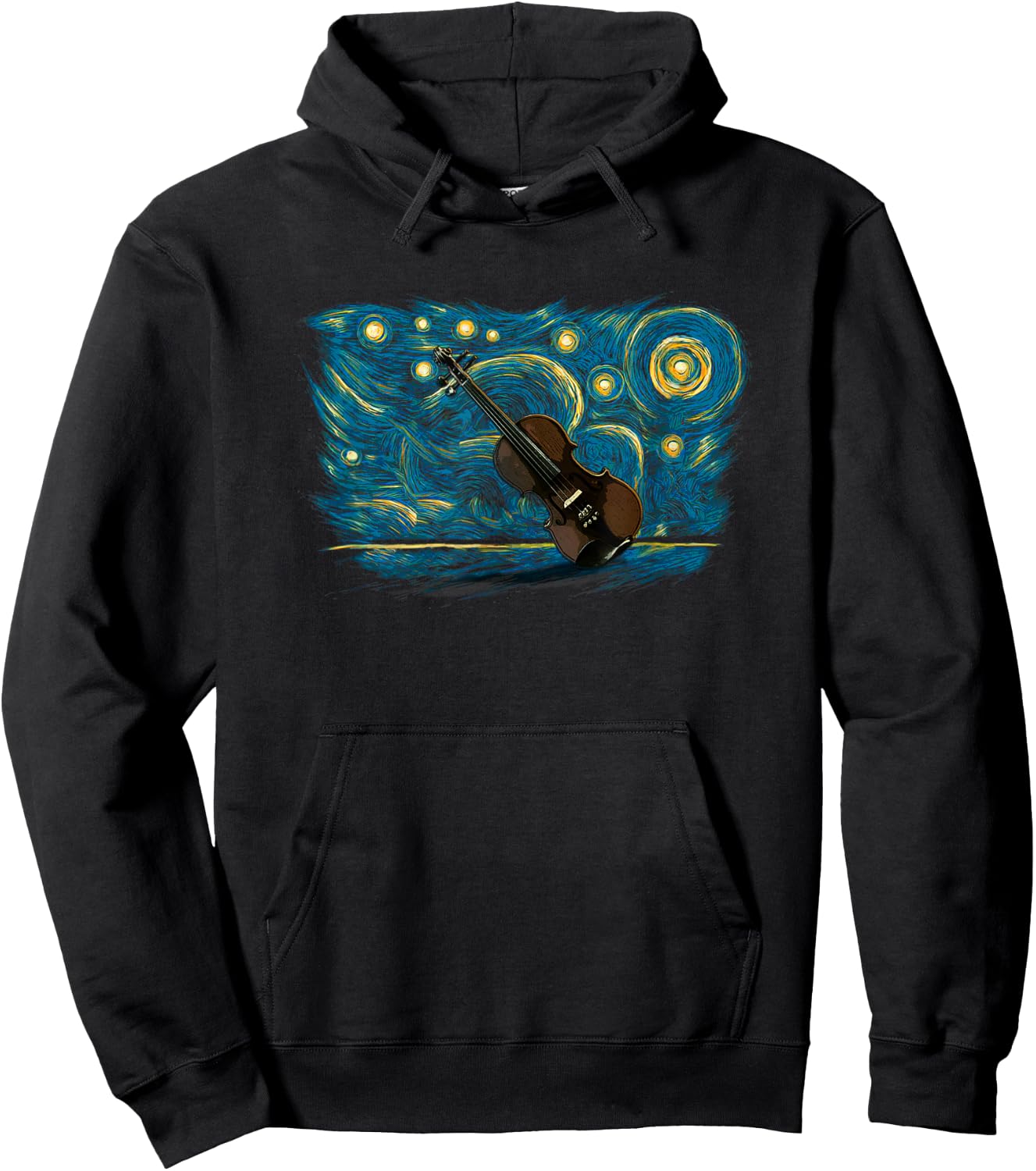 Retro Vintage Style Fiddle Hoodie - Hoodie | Black