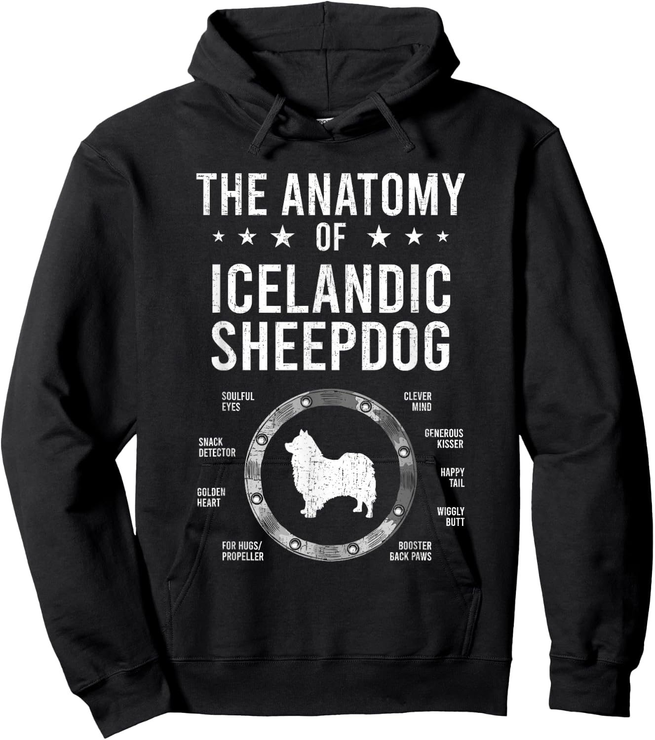 Anatomy of Icelandic Sheepdog Dog Lover Hoodie - Hoodie | Black