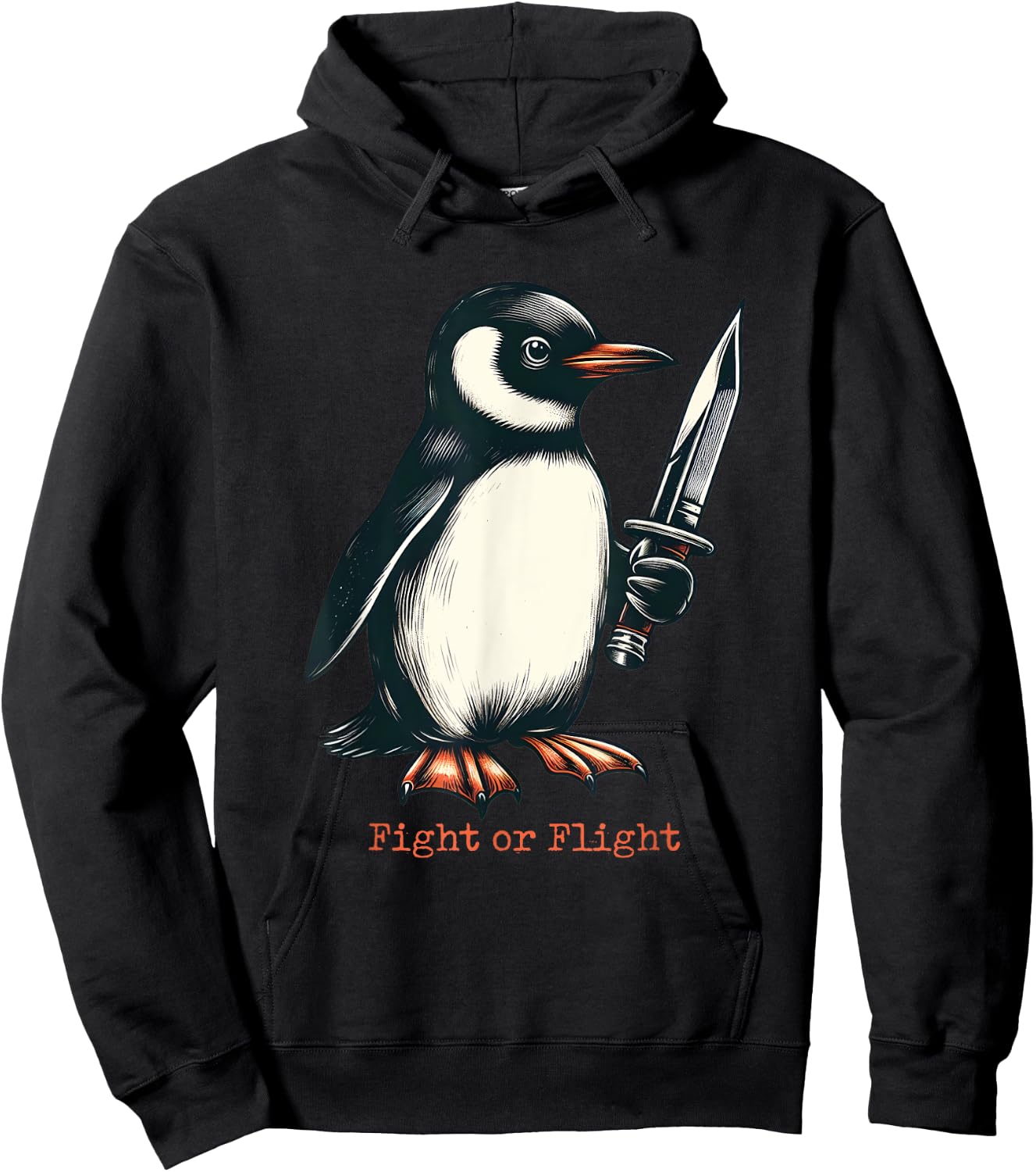 Fight or Flight Penguin Hoodie - Hoodie | Black