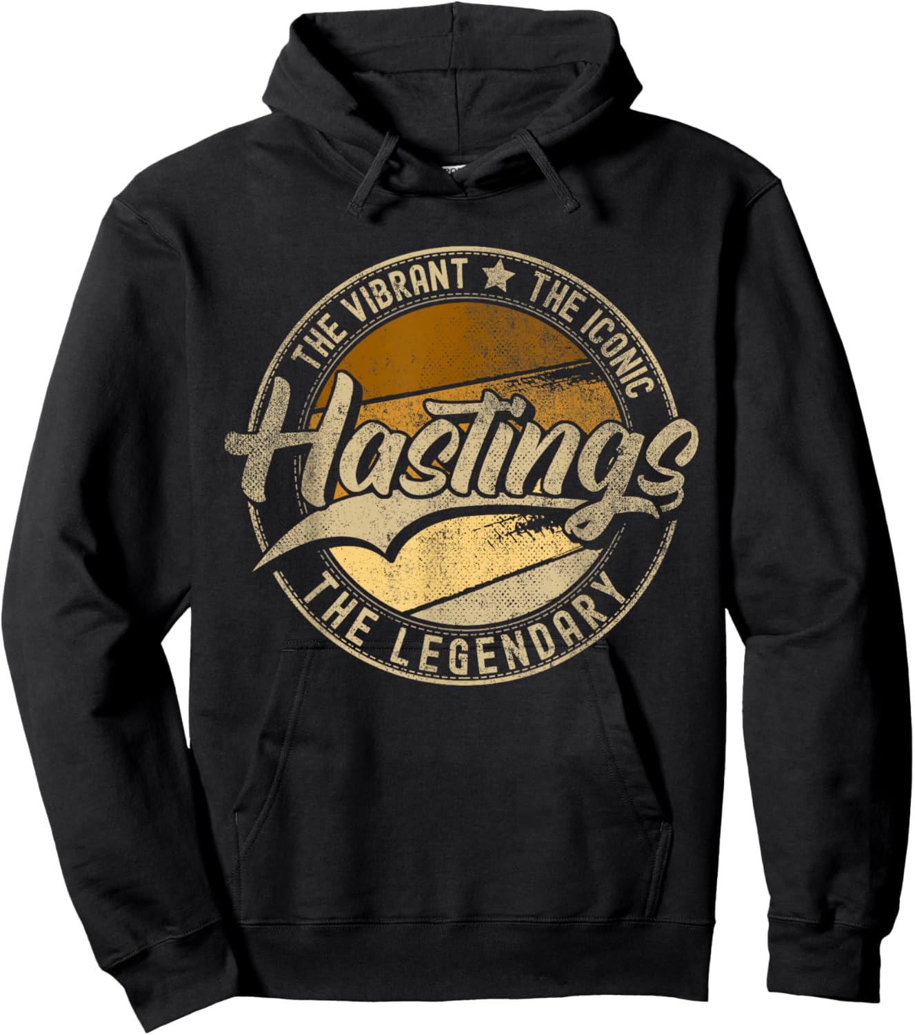 Hastings NE | Nebraska | Vintage Distressed Hoodie - Hoodie | Black