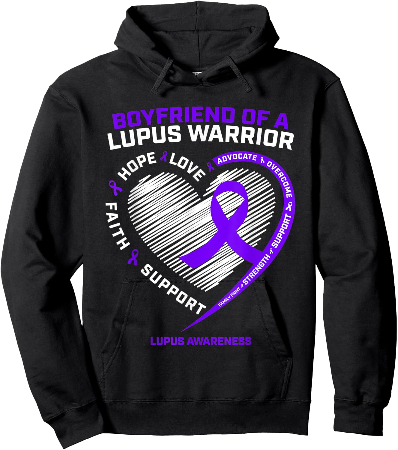 Boyfriend Girlfriend Warrior Gifts Products Lupus Awareness Hoodie - Hoodie | Black