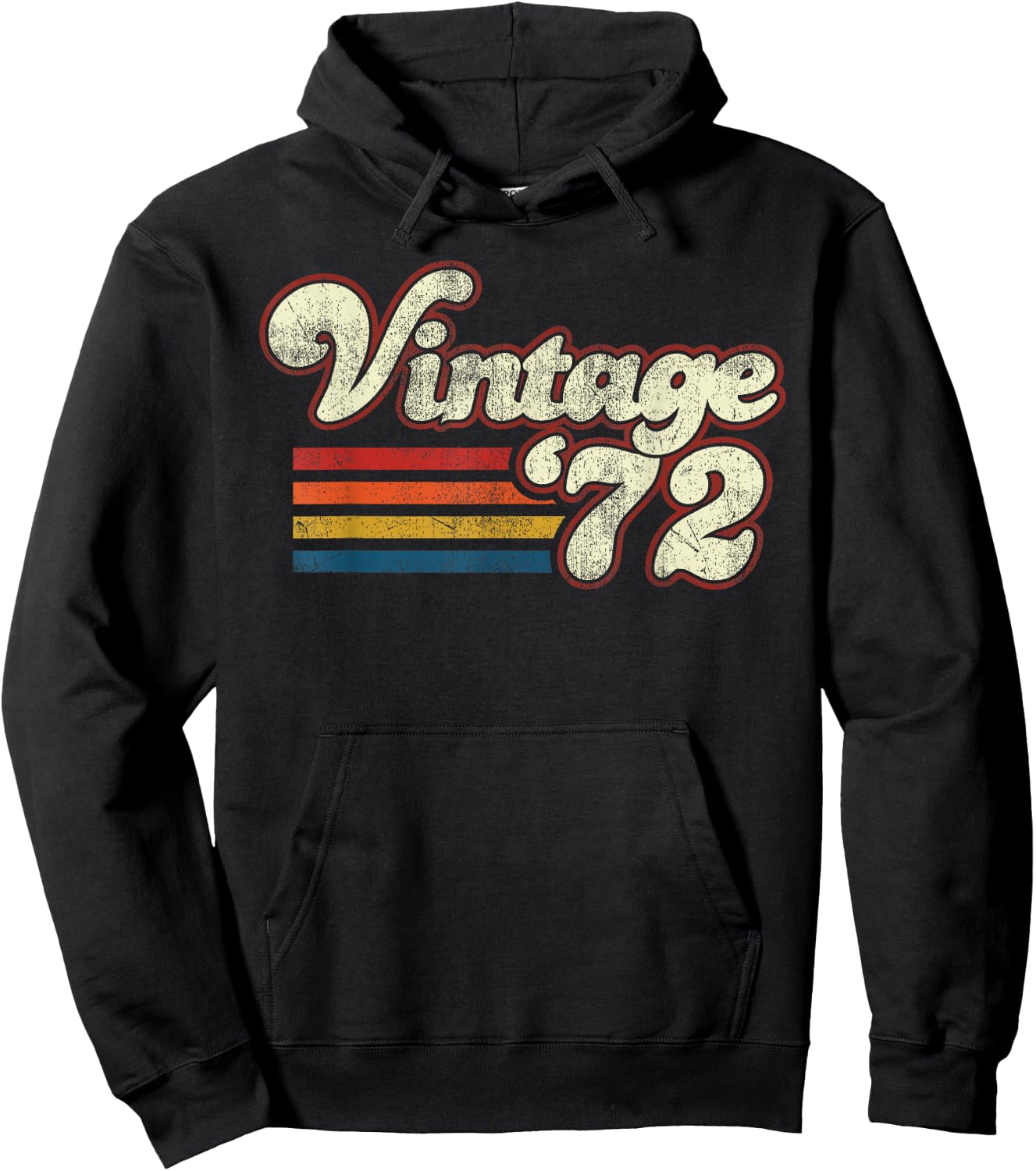 Vintage 1972 Birthday Hoodie - Hoodie | Black