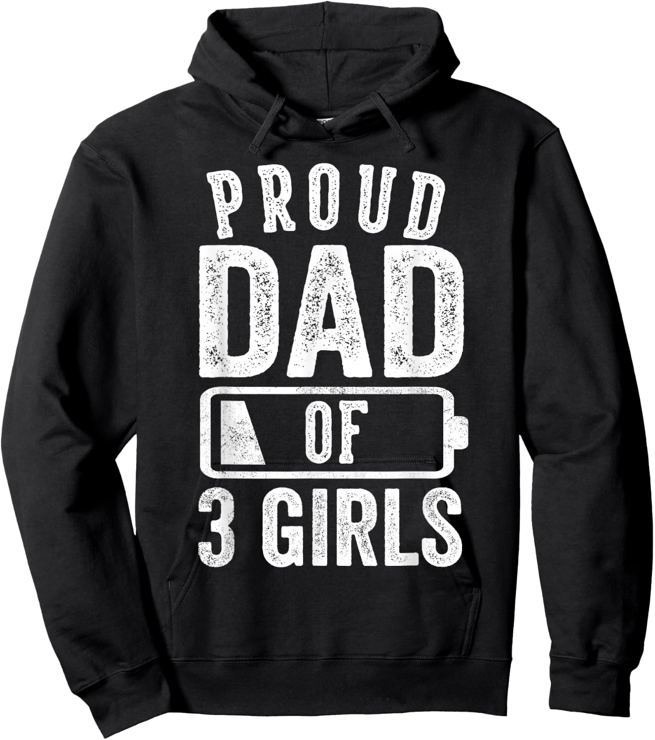 Proud Dad of 3 Girls Gifts Daddy of Three Daughters Hoodie - Hoodie | Black