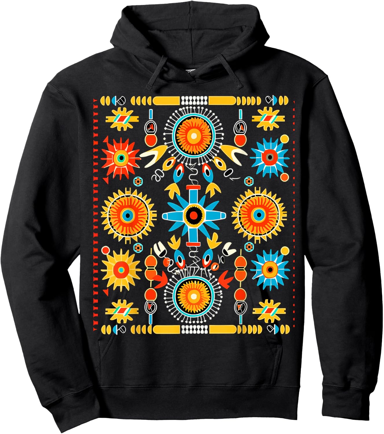 Native American Tribal Art Navajo Textile Design Style Hoodie - Hoodie | Black