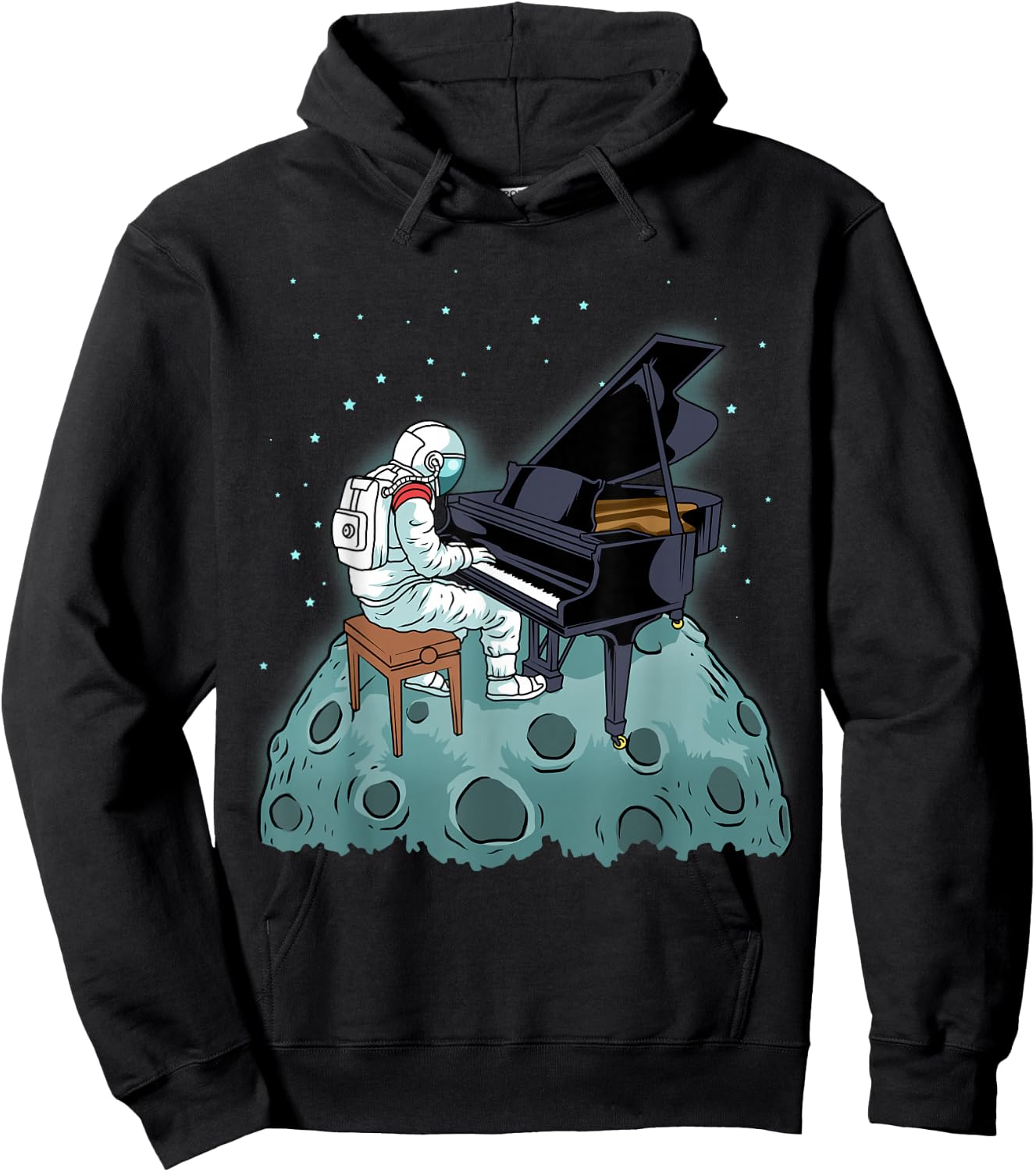 Grand Piano Kids Pianist Gift Astronaut Music Piano Hoodie - Hoodie | Black