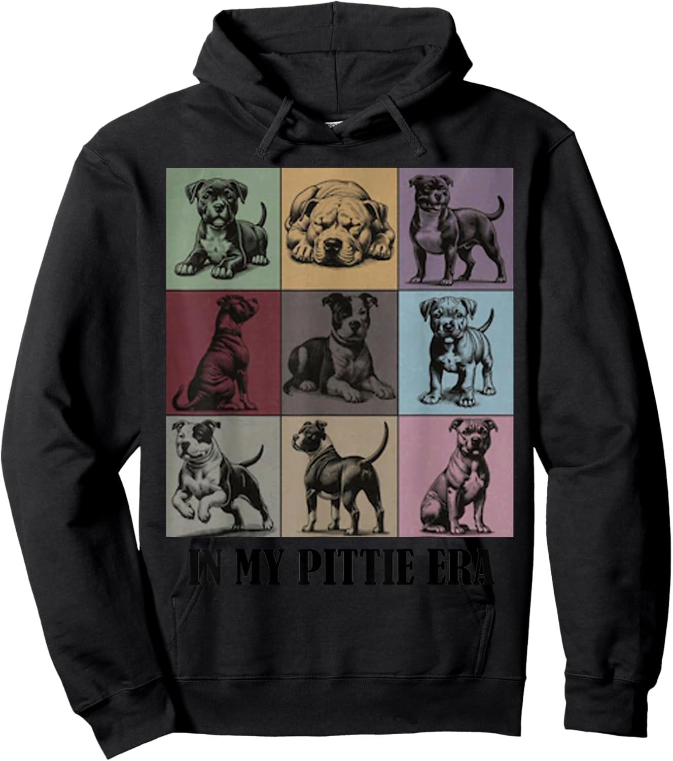 funny Dog Mama Quote In My Pitbull Pittie Era Cool Pitbull Men Women Hoodie - Hoodie | Black