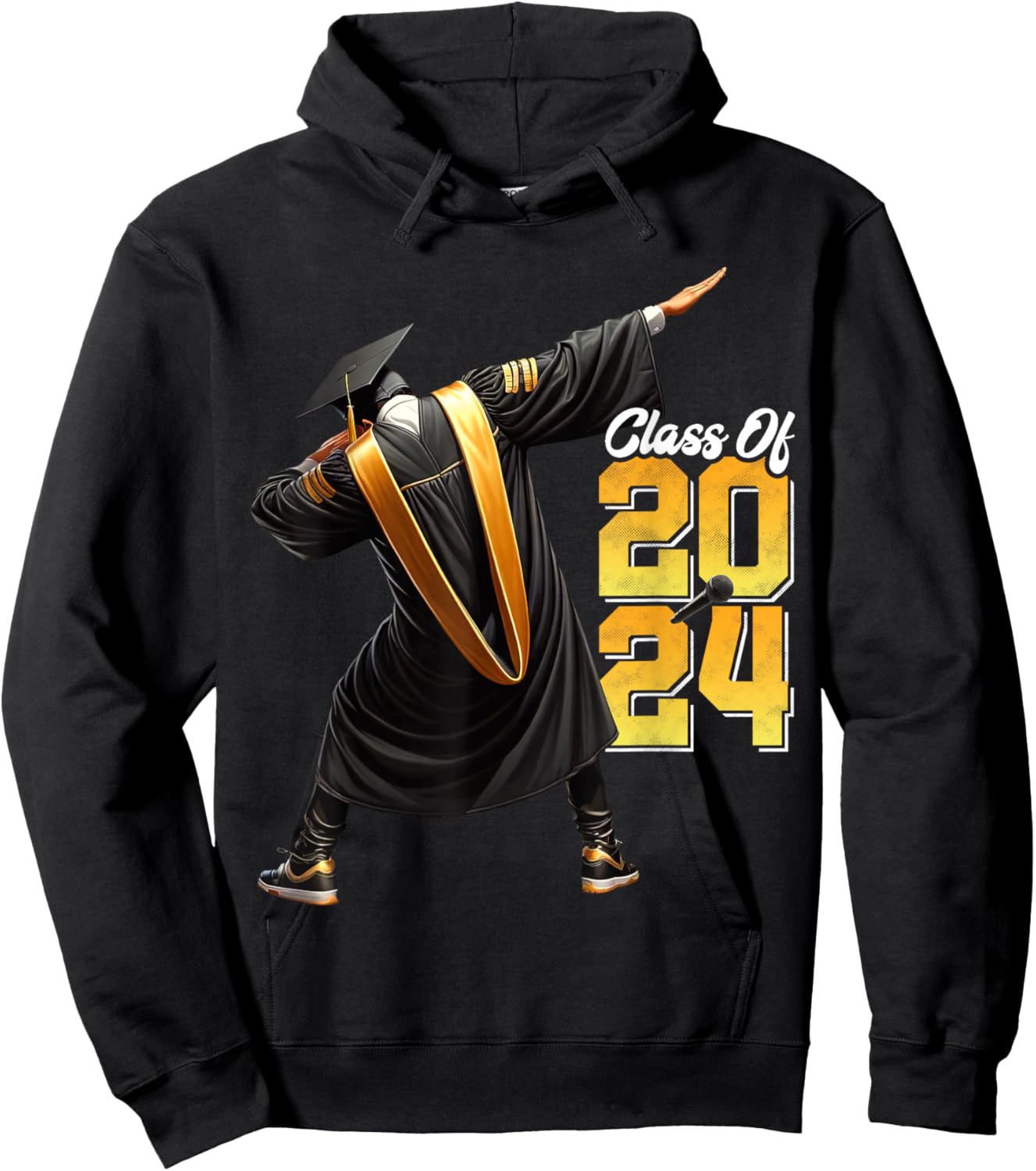 Dabbing Graduation Class Of 2024 Gift Men Funny Graduation Hoodie - Hoodie | Black