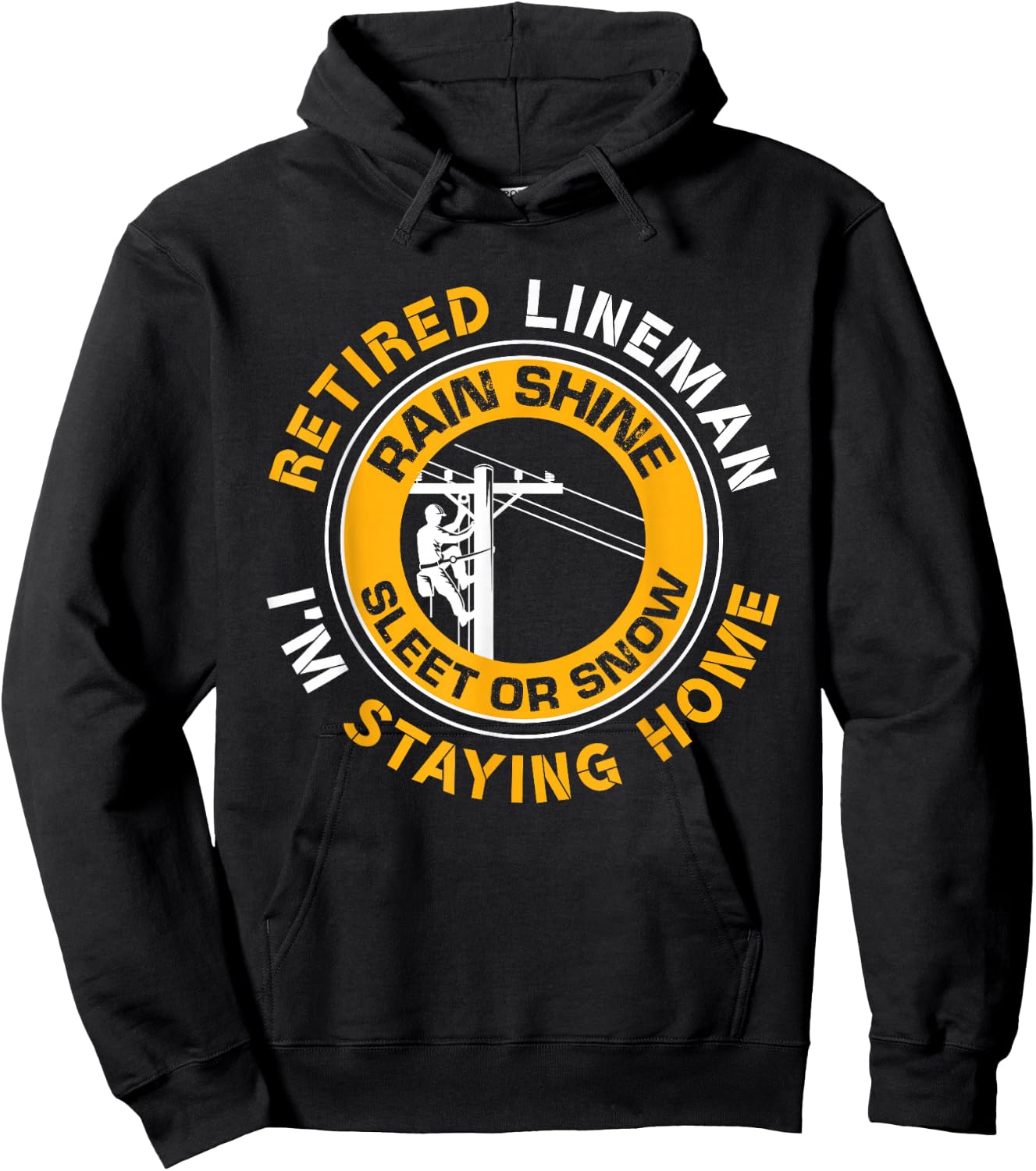 Retired Lineman Lineworker Power Lineman Retirement Hoodie - Hoodie | Black