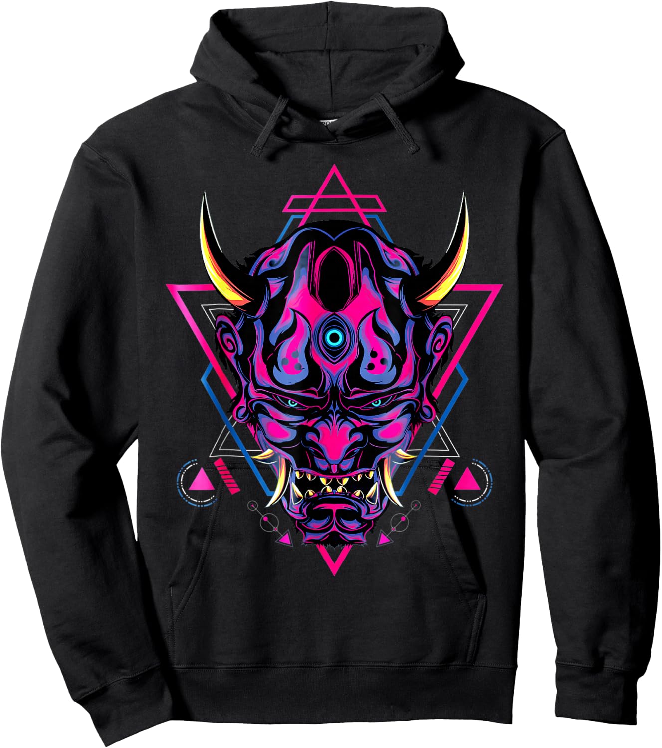 Samurai Demon Oni Akuma Mask Bushido Spirit Japanese Hoodie - Hoodie | Black
