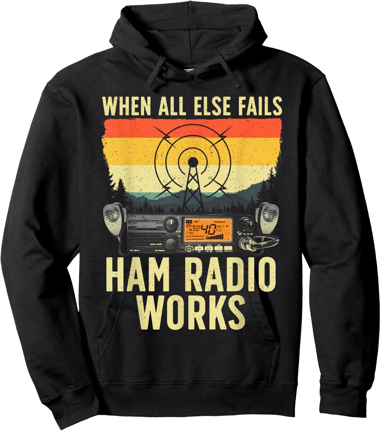 Funny Ham Radio Art Women Amateur Radio Ham Operator Hoodie - Hoodie | Black