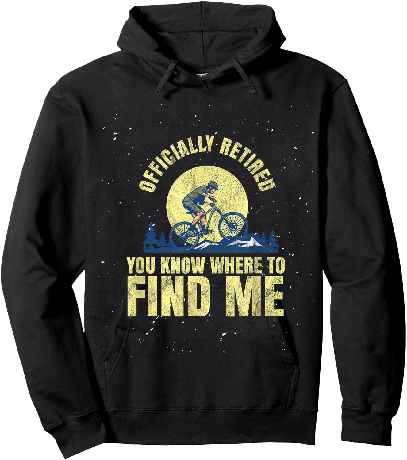 Biking Cycling Mountain Biking Retired Retirement Hoodie - Hoodie | Black