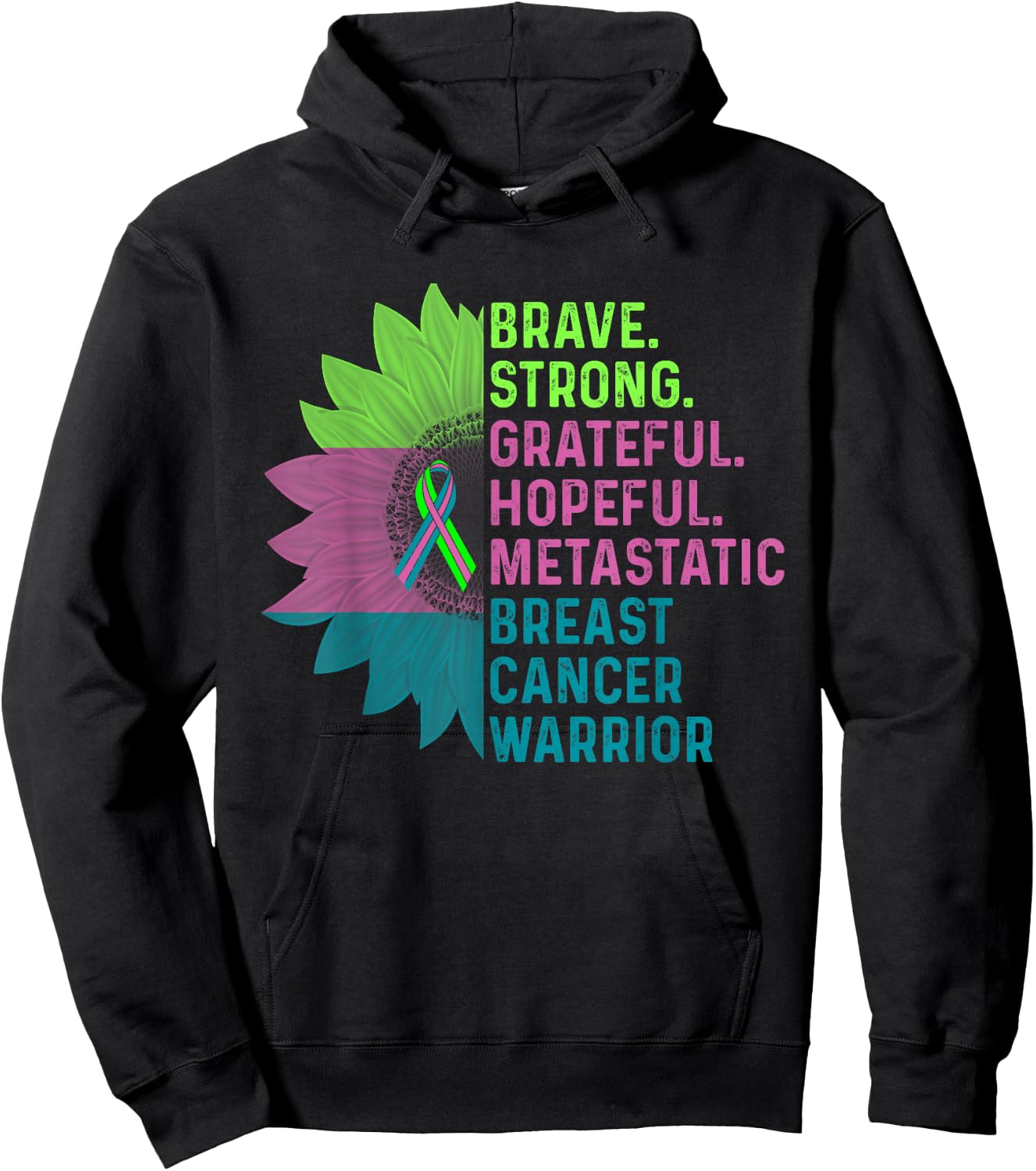 Metastatic Breast Cancer Awareness Care Warrior Hoodie - Hoodie | Black